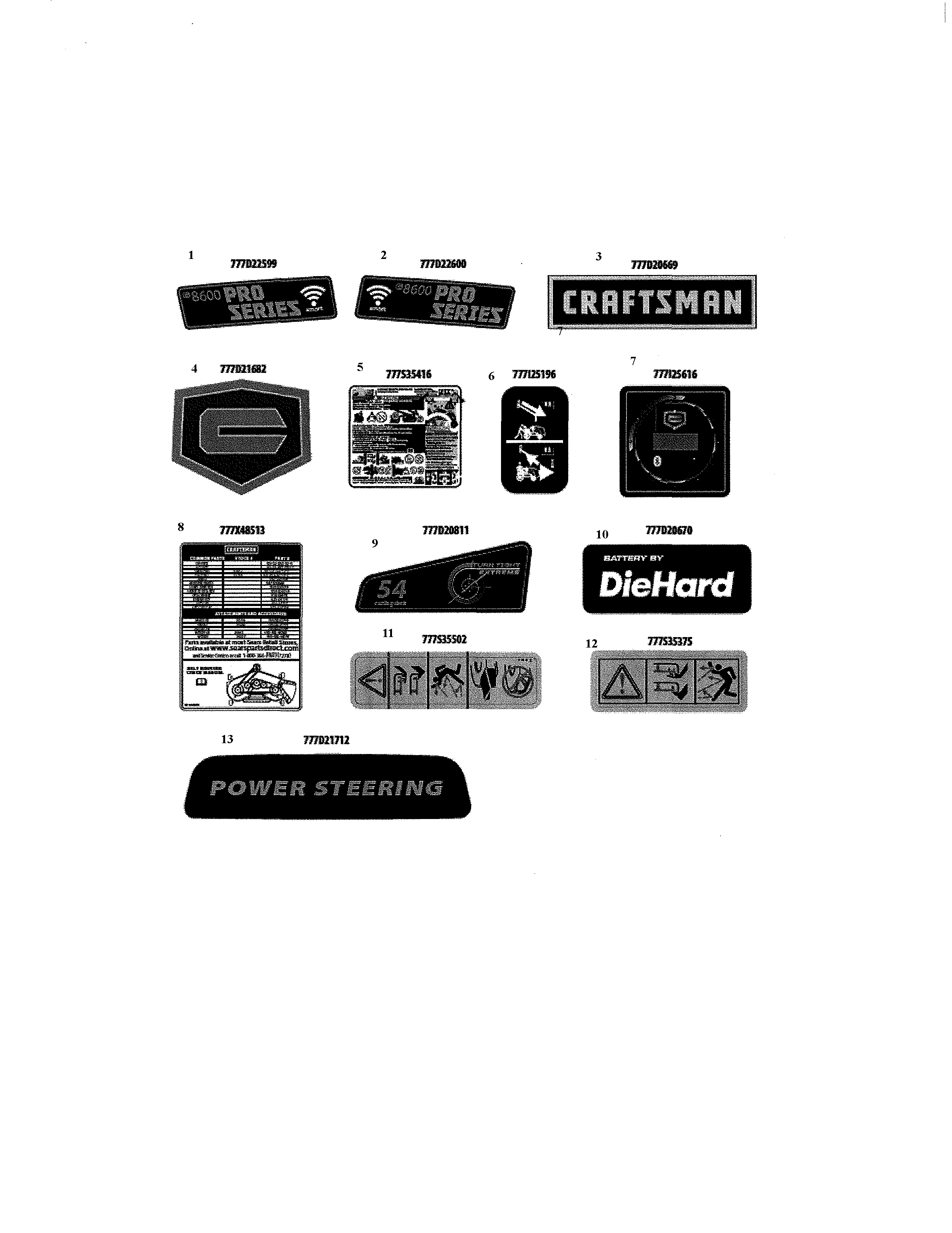 Craftsman 247270470 decals diagram