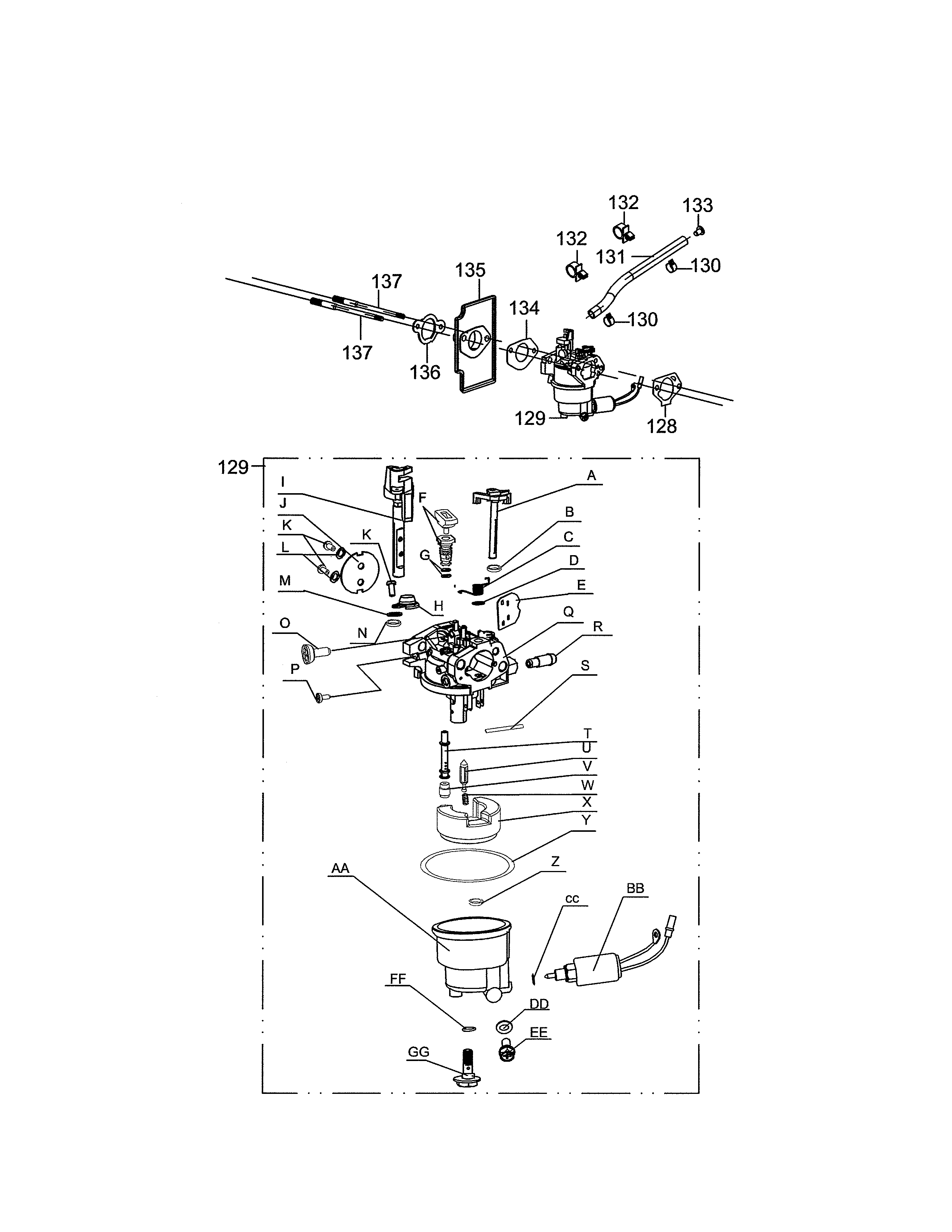 Craftsman 247203695 carburetor assembly diagram