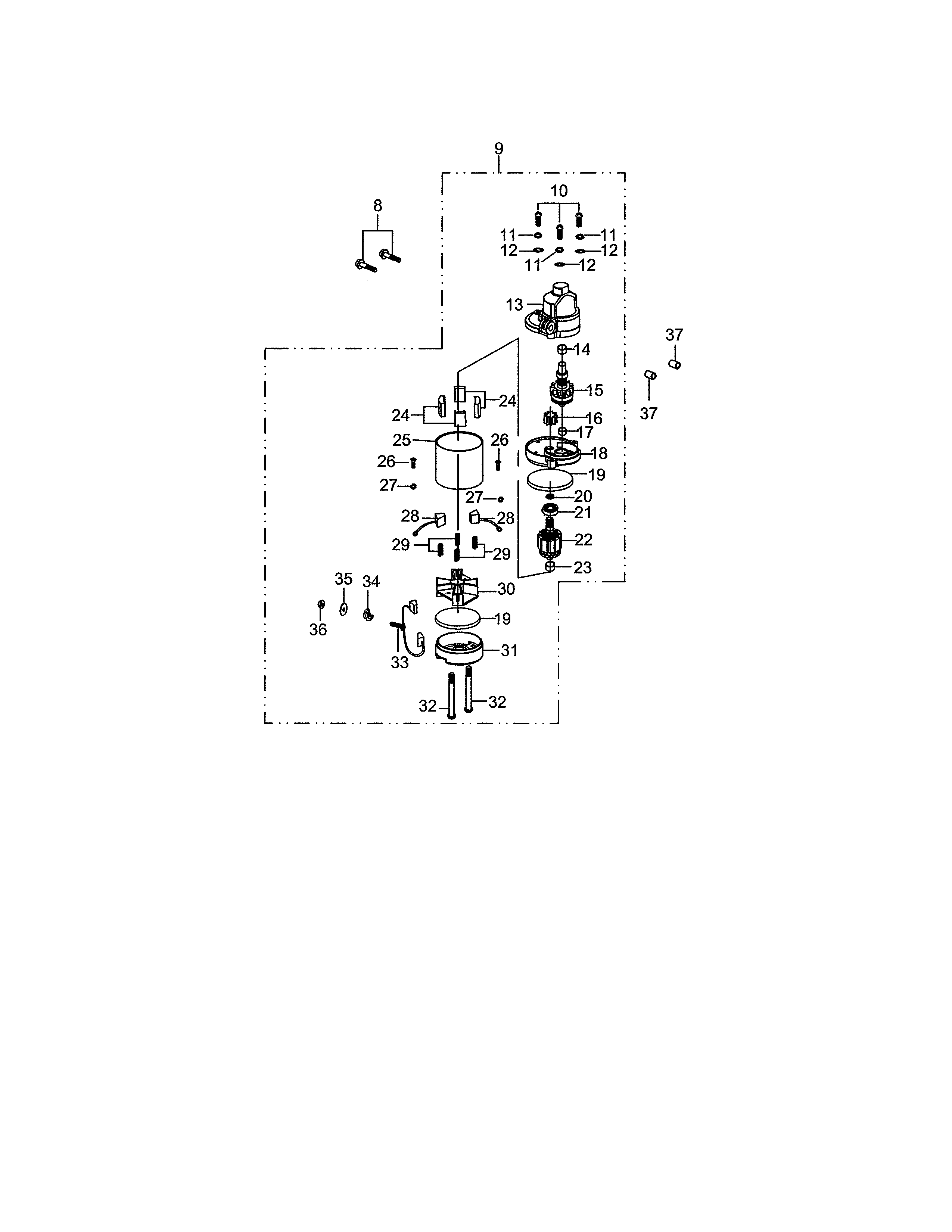 Craftsman 247203695 starter assembly diagram
