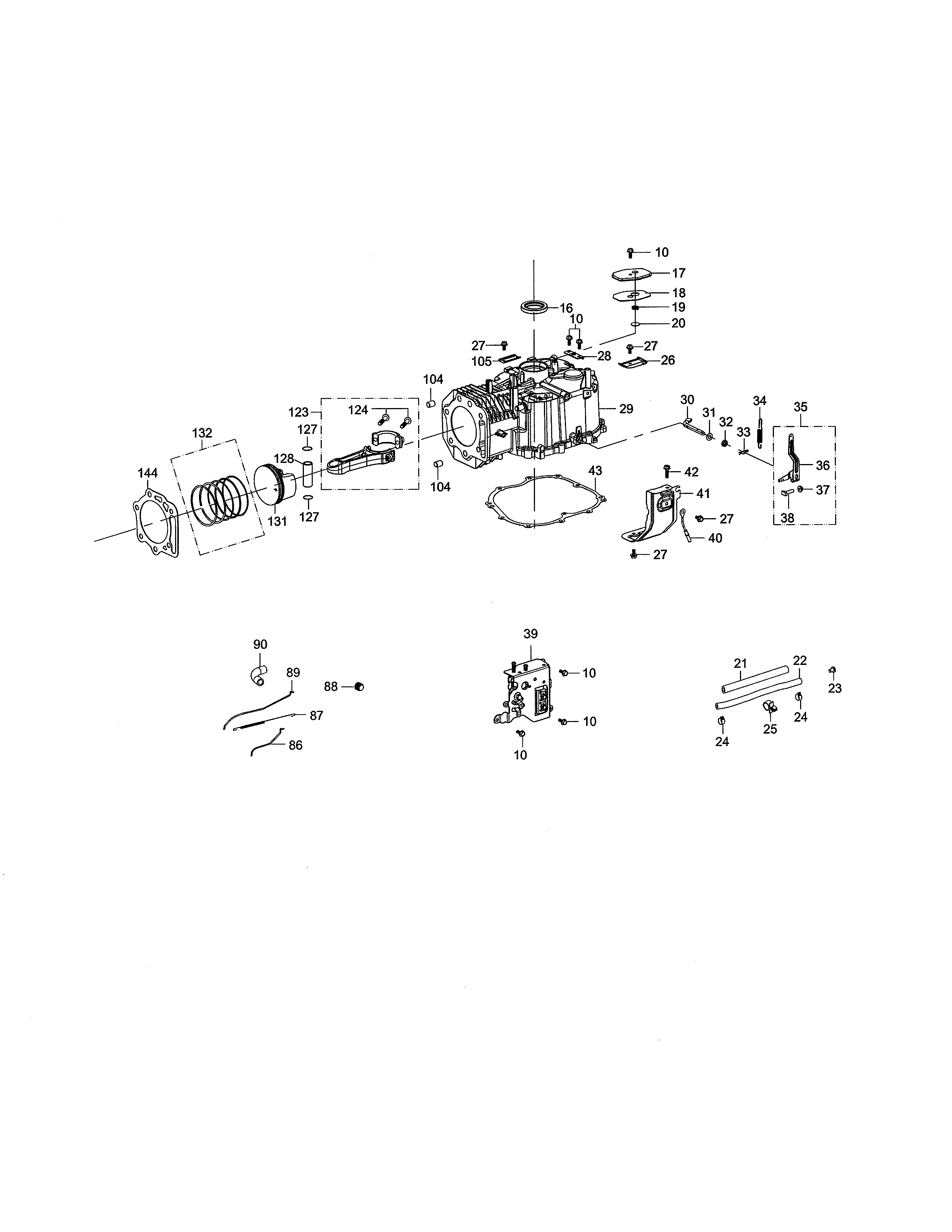 MTD 13A878XS099 crankcase diagram