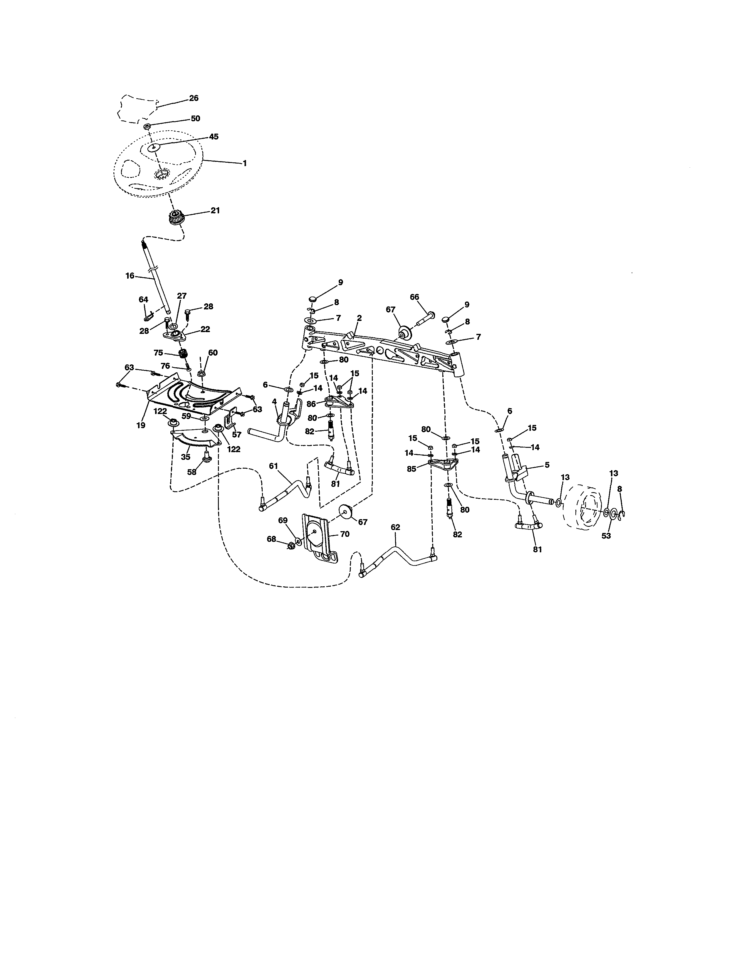 Craftsman 917204090 steering assembly diagram