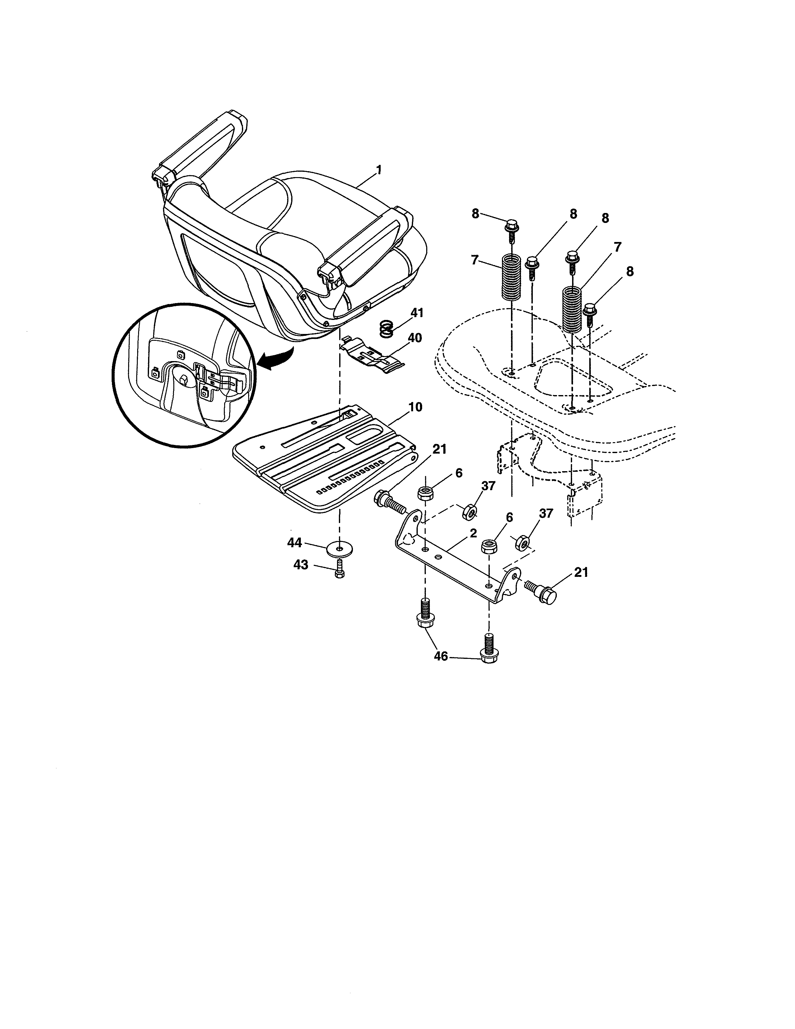 Craftsman 917204090 seat assembly diagram