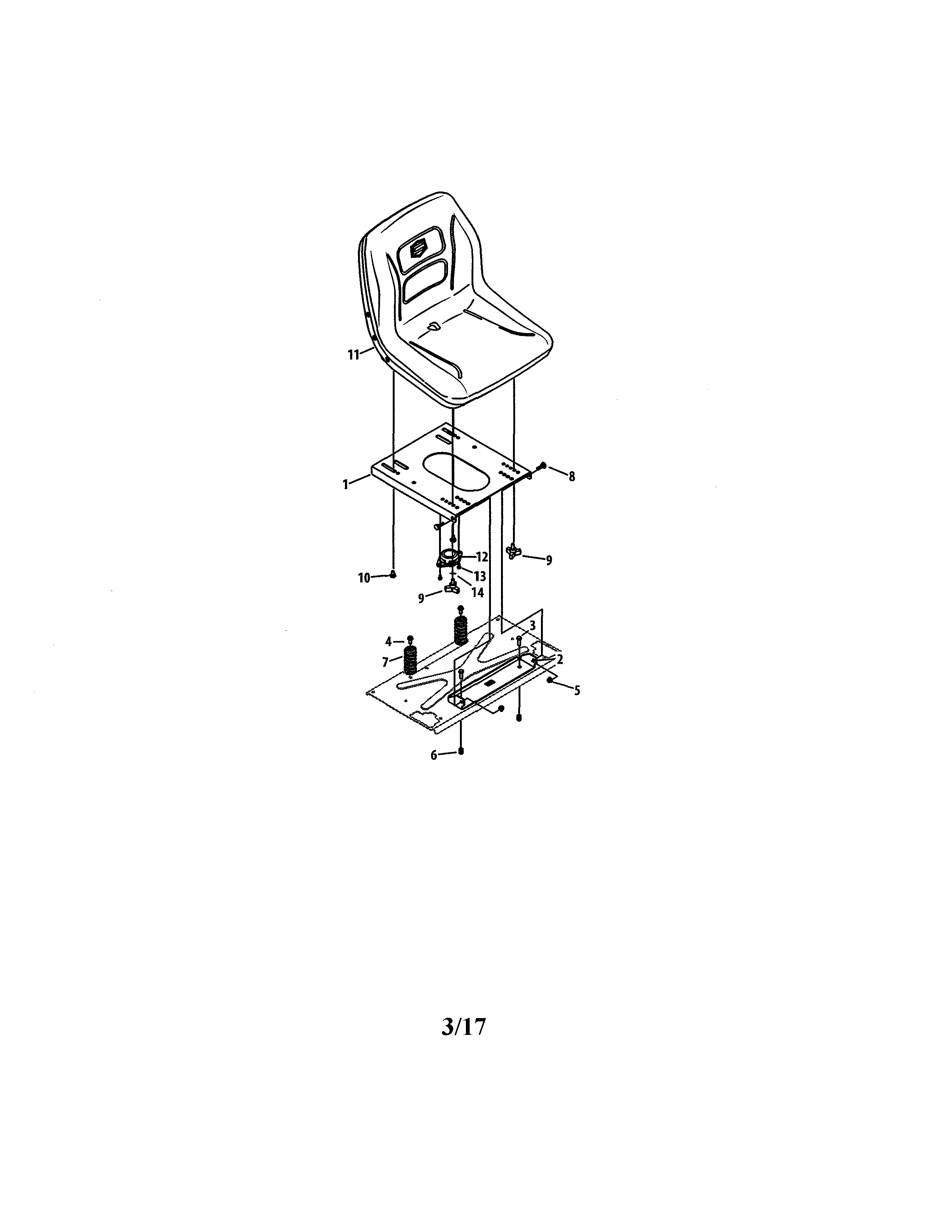 Craftsman 247270500 seat diagram