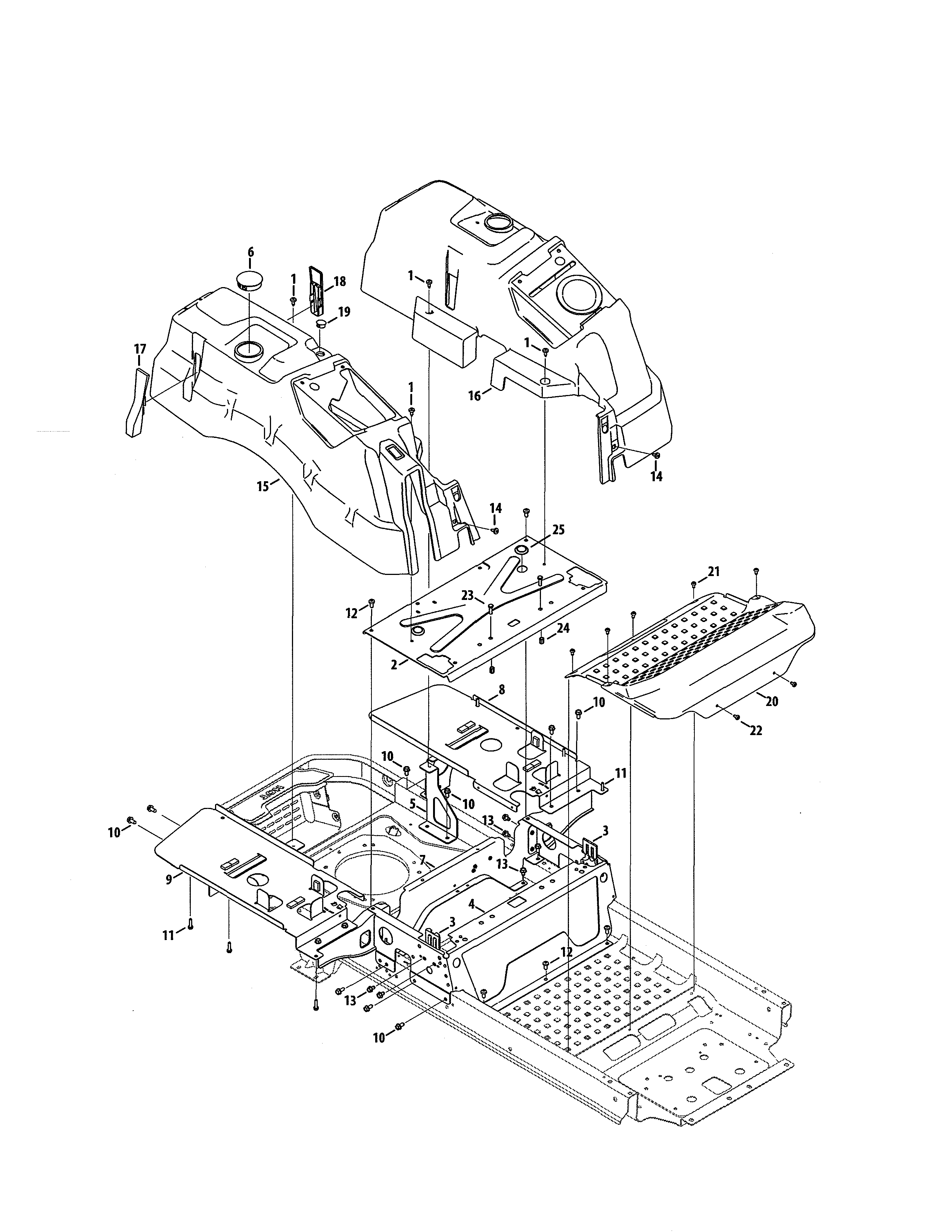 Craftsman 247270500 console/seat box plate diagram