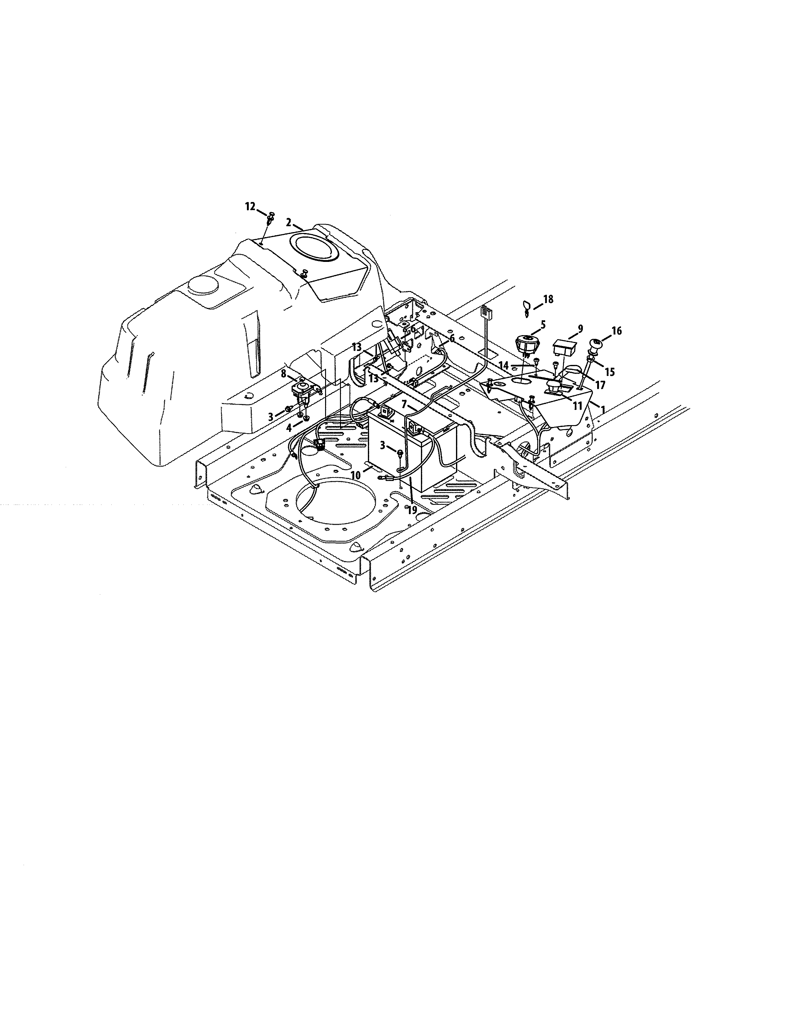 Craftsman 247270520 electric pto switch/console cover diagram