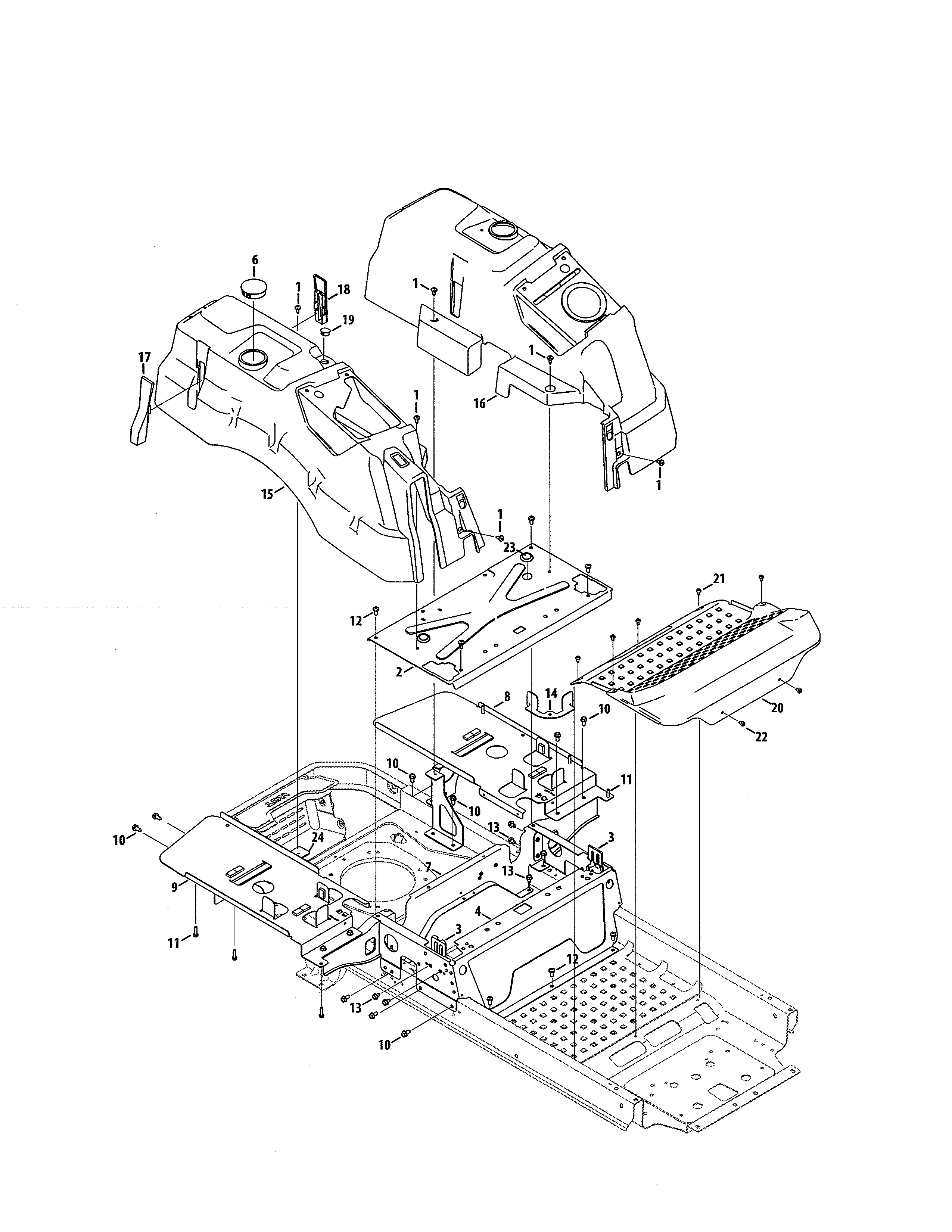 Craftsman 247270520 console/floor board diagram