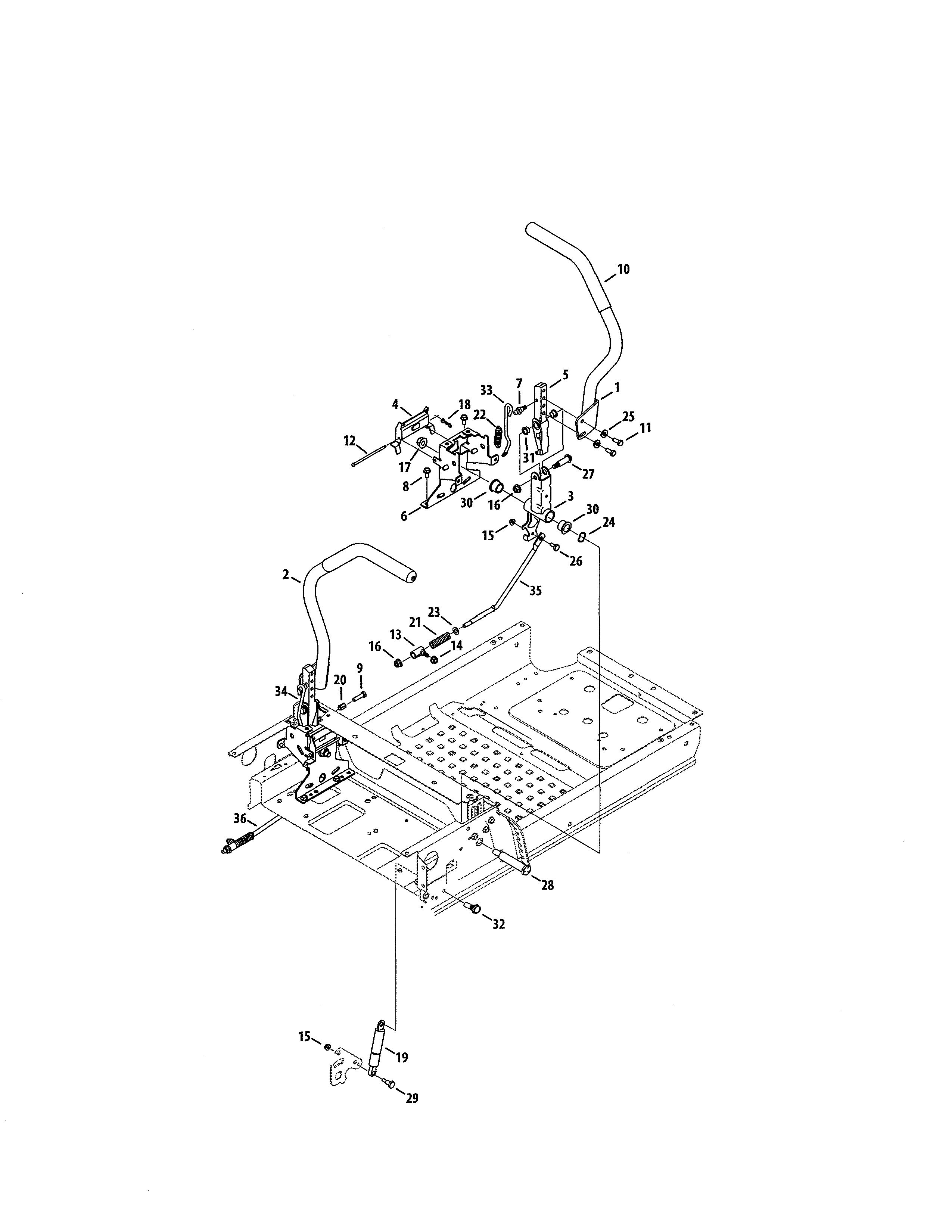 Craftsman 247270520 lapbar levers diagram