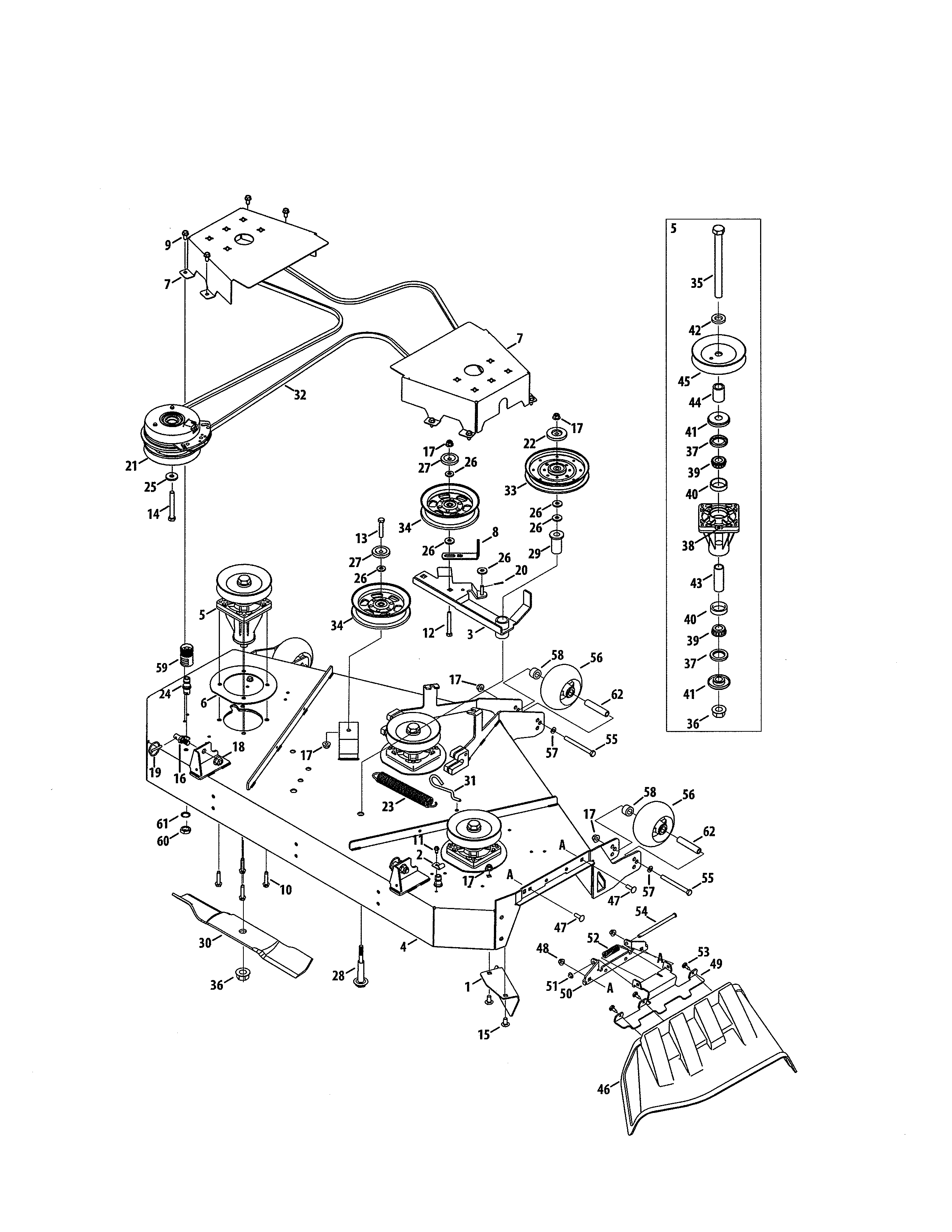 Craftsman 247270520 deck/spindle diagram