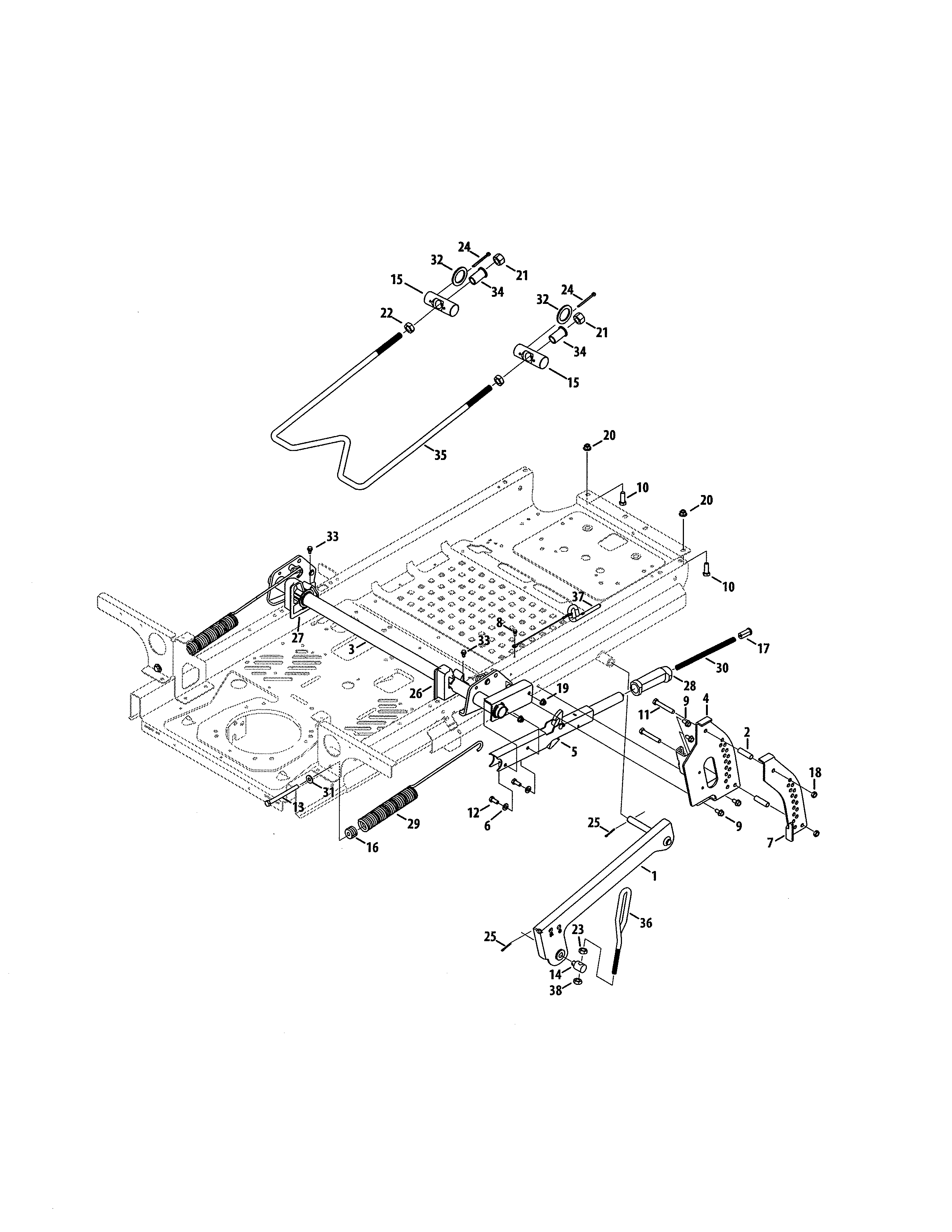 Craftsman 247270520 deck lift diagram