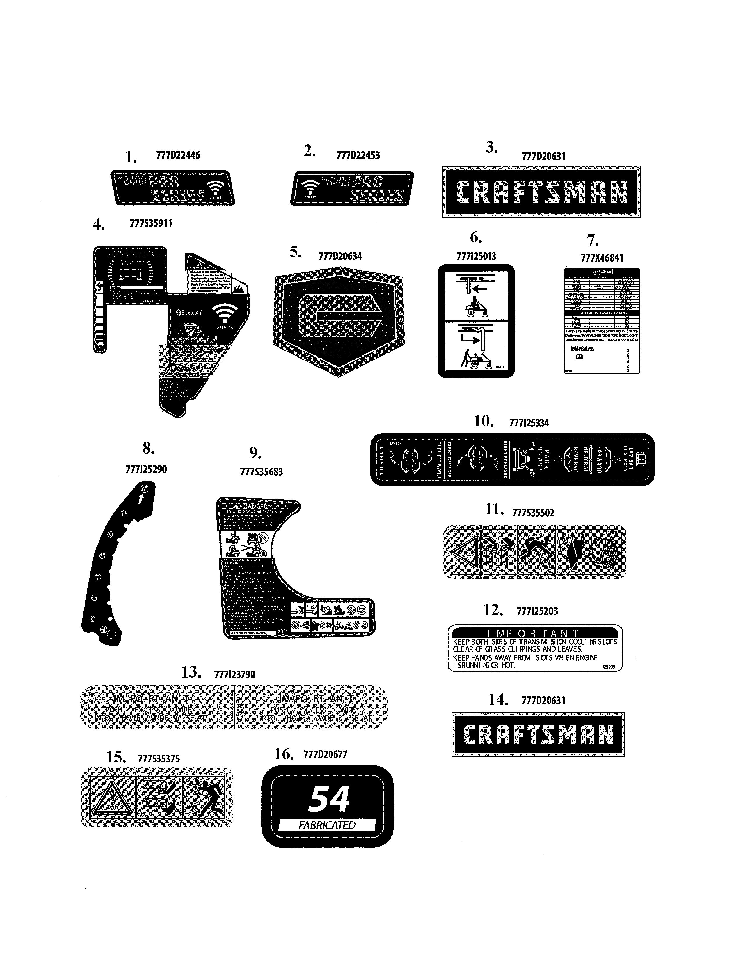 Craftsman 247270520 decals diagram