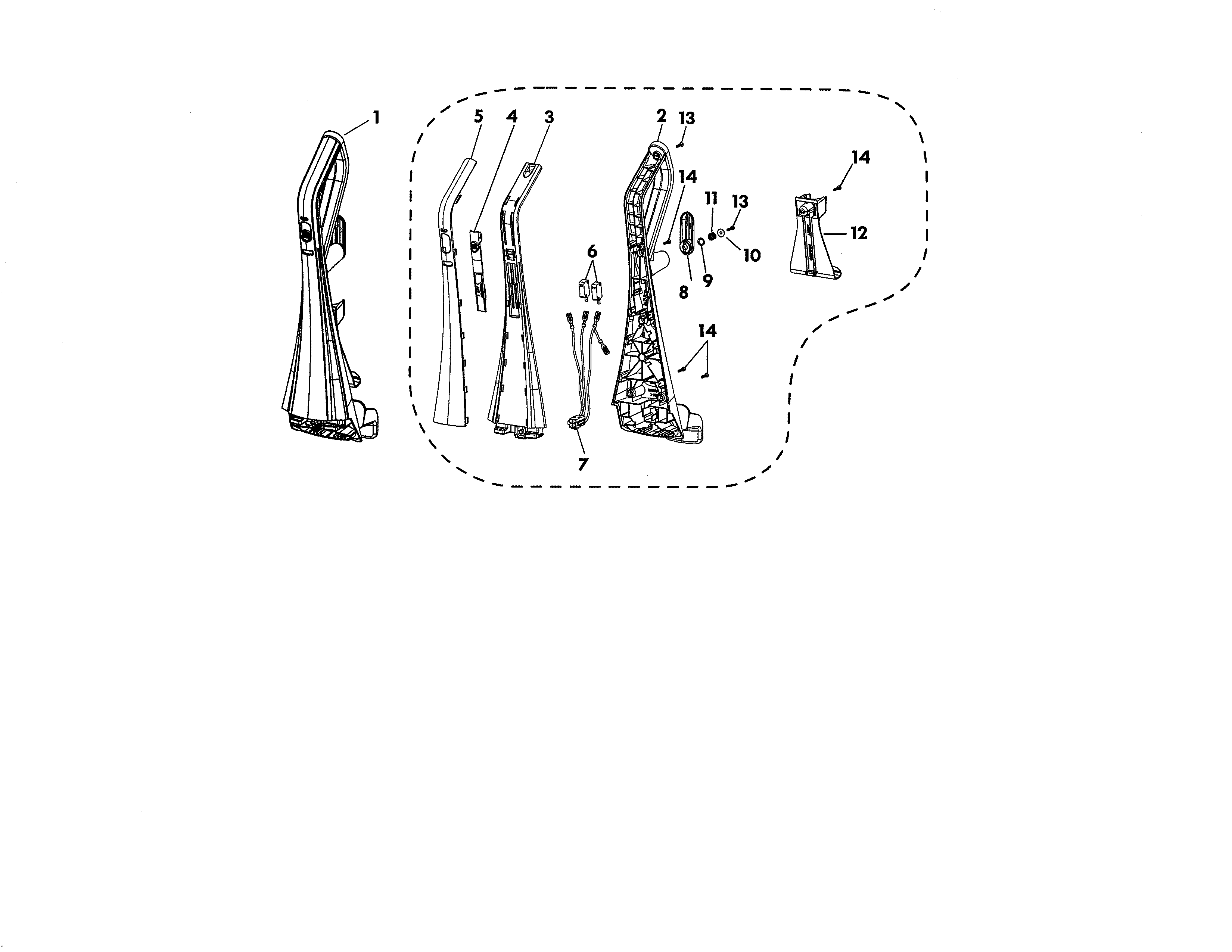 Kenmore Elite 12531150610 handle diagram