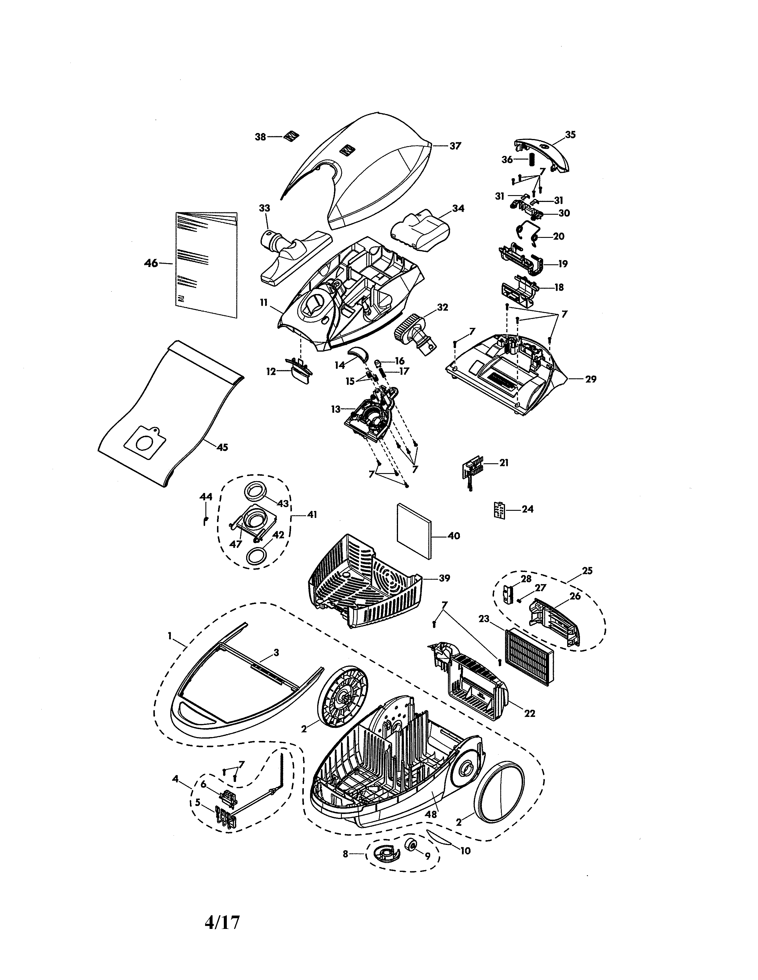 Kenmore Elite 12581714610 canister diagram