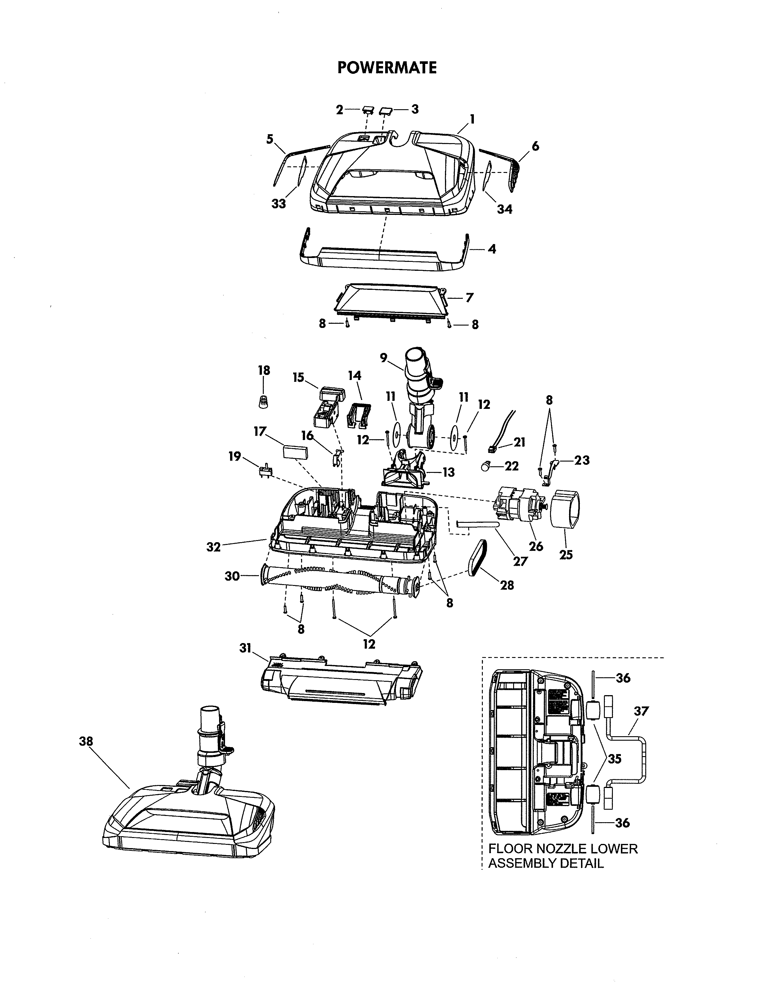 Kenmore Elite 12581714610 powermate diagram