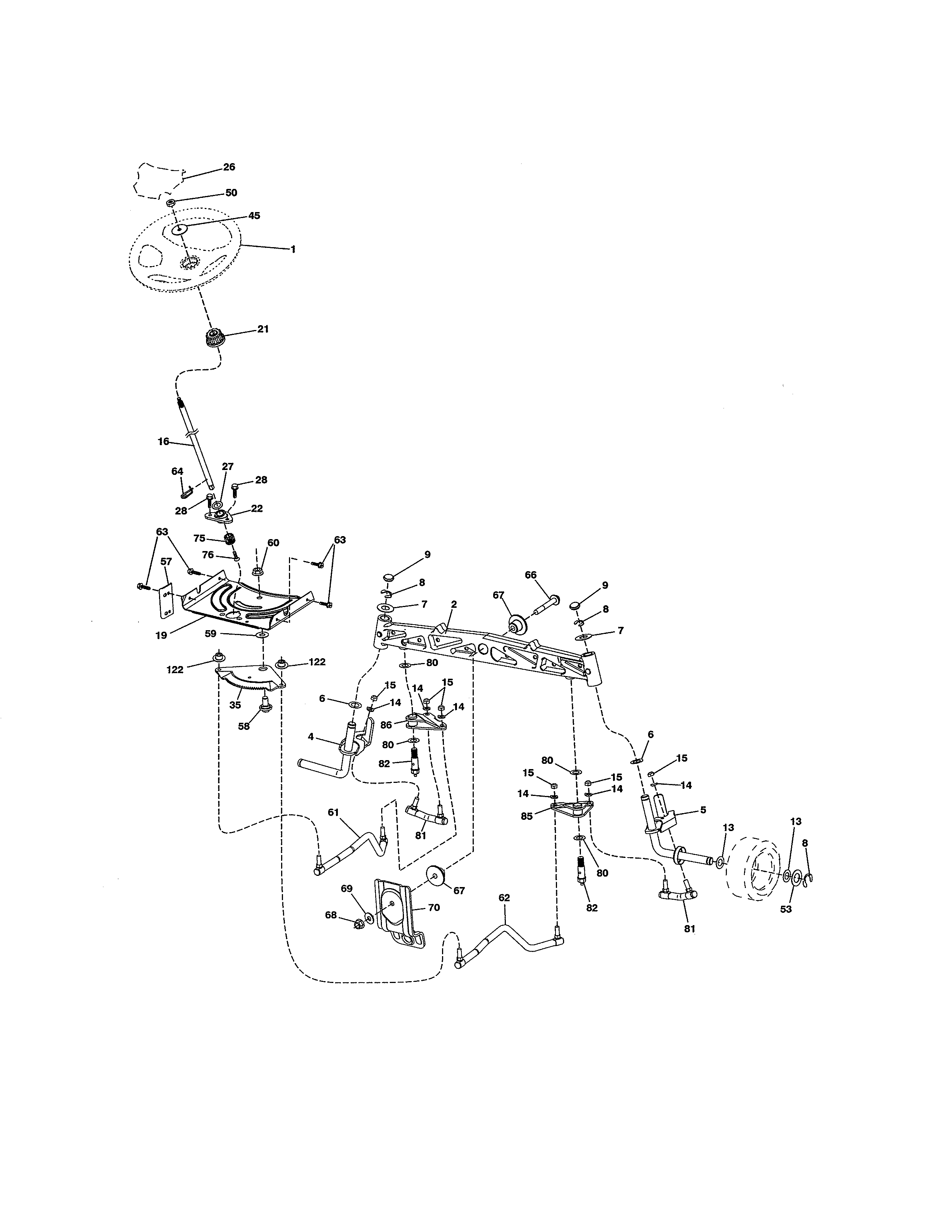 Craftsman 917986451 steering assembly diagram