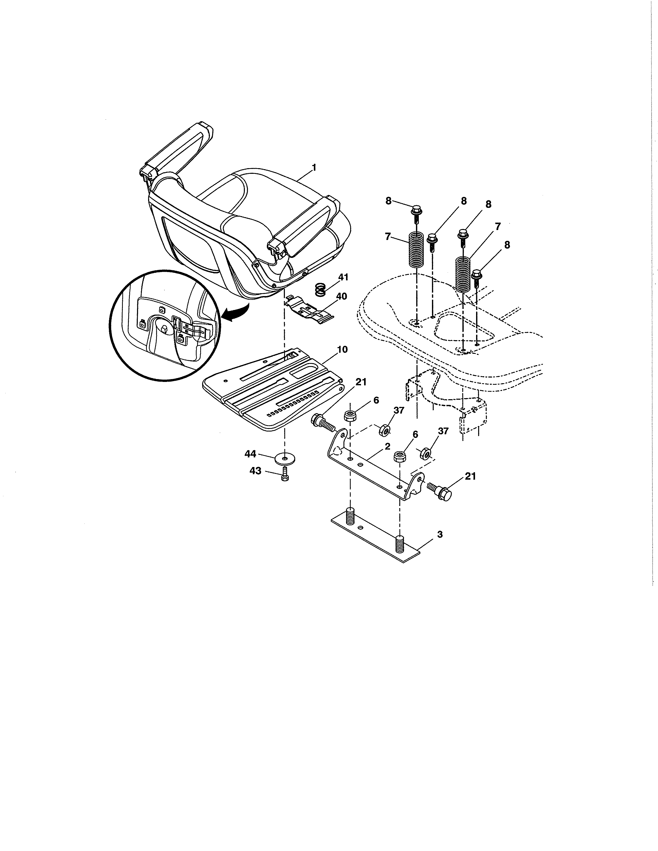 Craftsman 917986451 seat assembly diagram