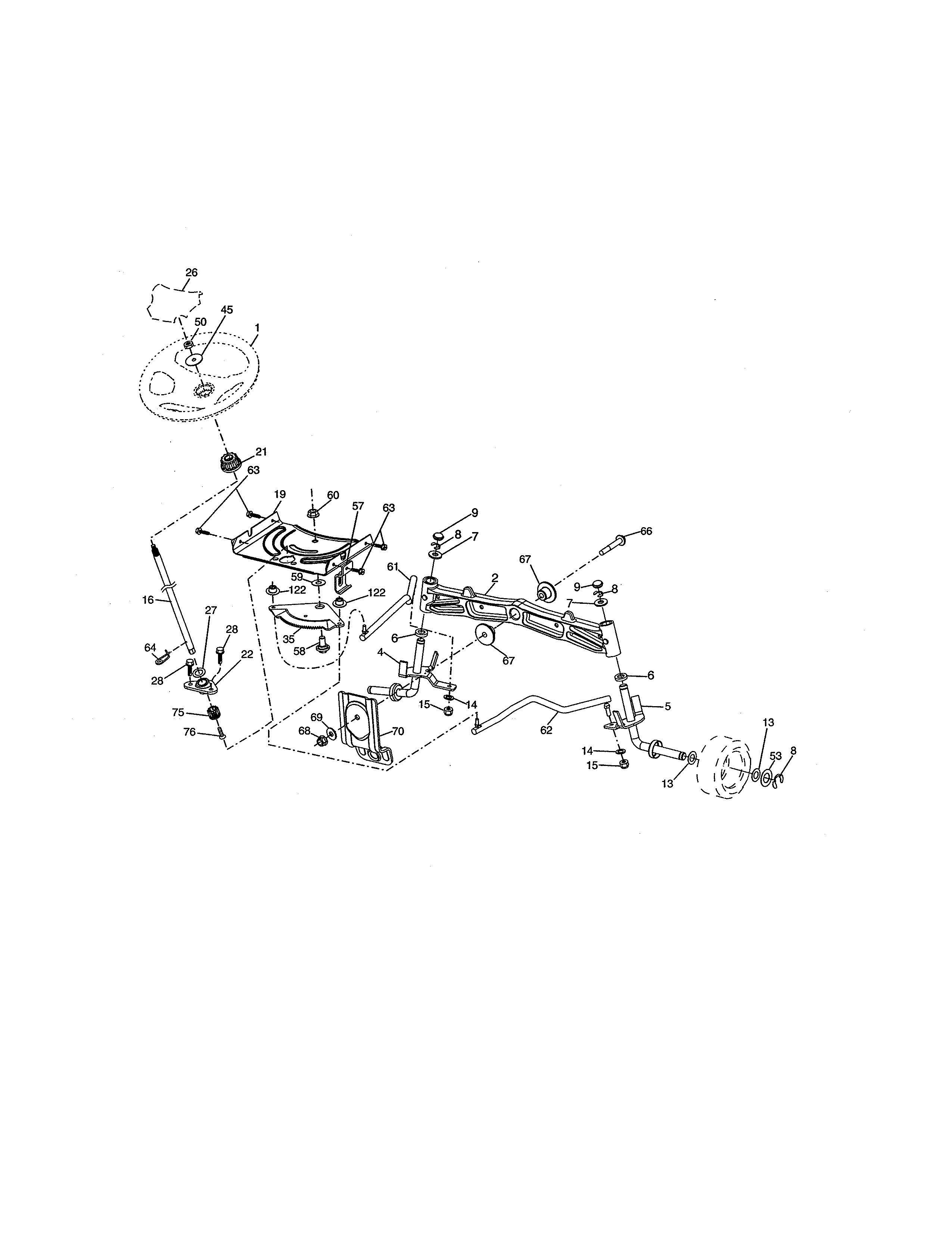 Craftsman 917273941 steering assembly diagram