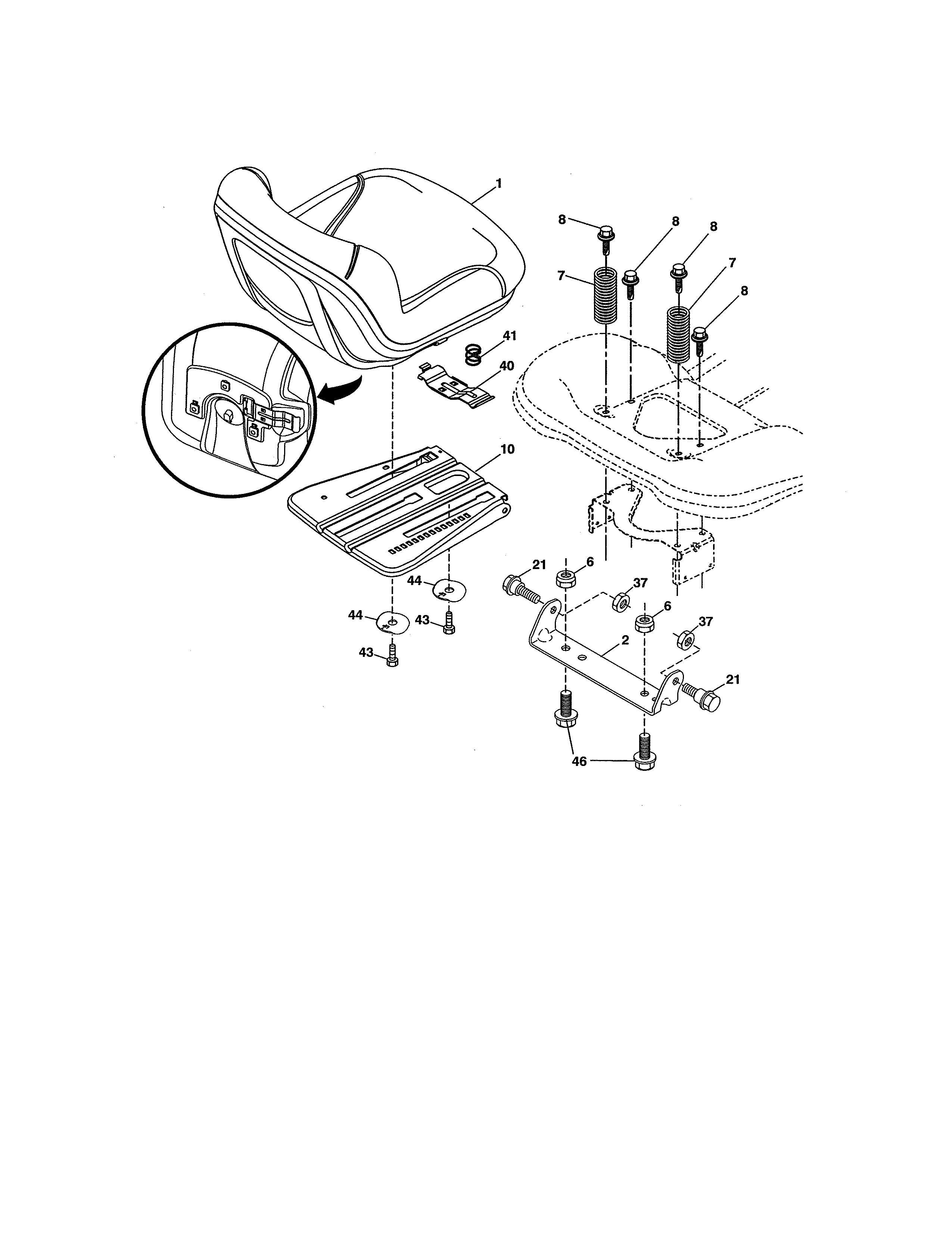 Craftsman 917273941 seat assembly diagram