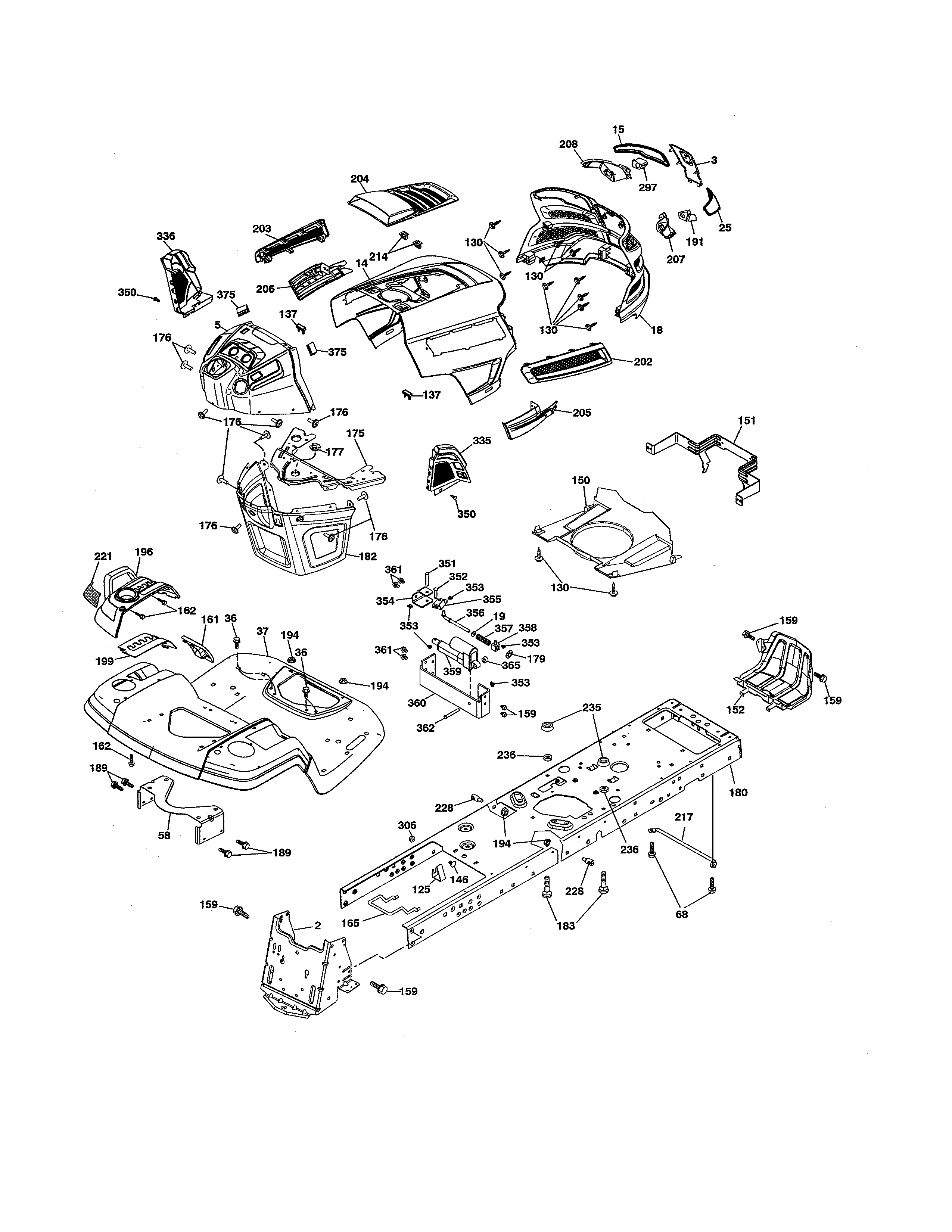 Husqvarna GTH52XLS-96045005700 chassis diagram