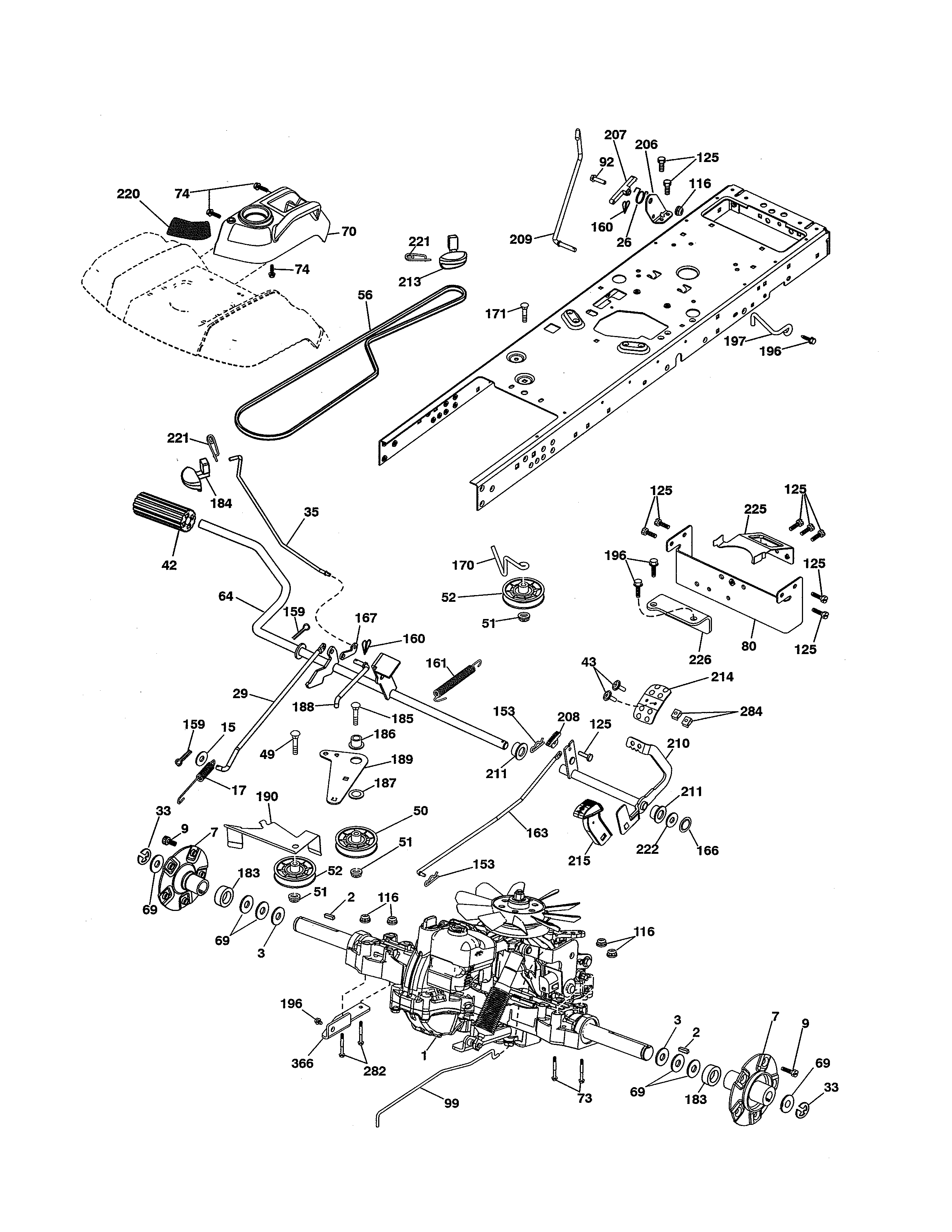 Husqvarna GTH52XLS-96045005700 drive diagram