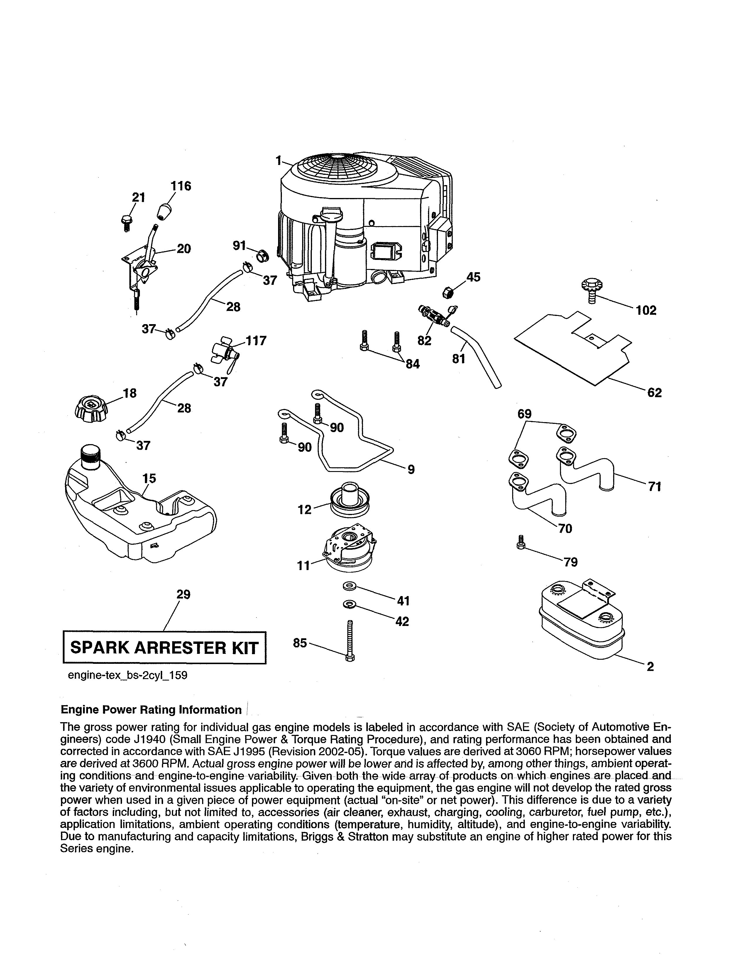 Husqvarna GTH52XLS-96045005700 engine diagram