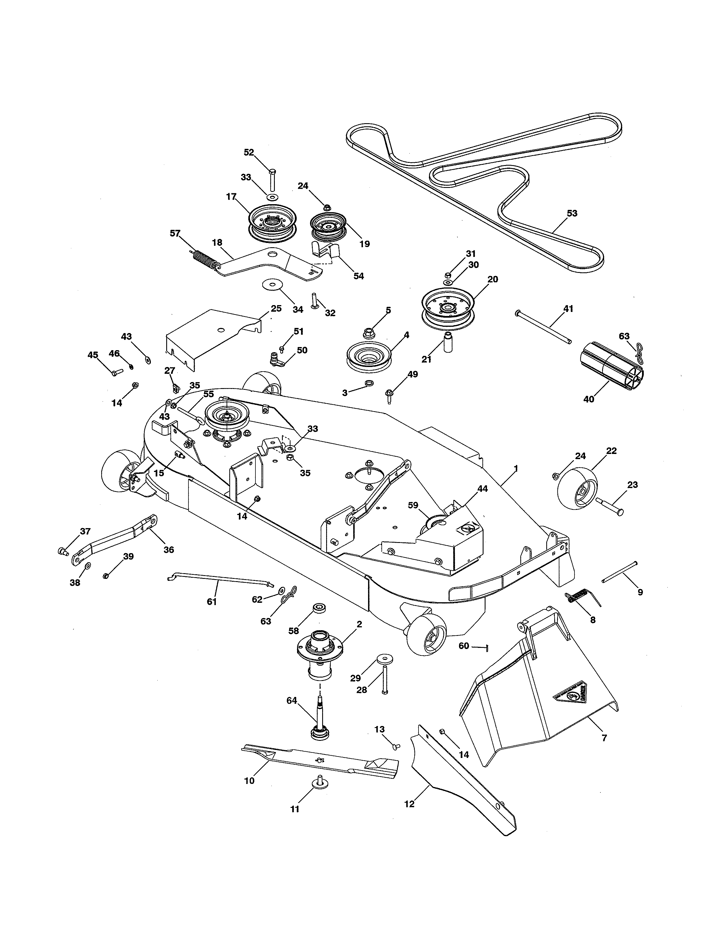 Husqvarna GTH52XLS-96045005700 mower deck diagram