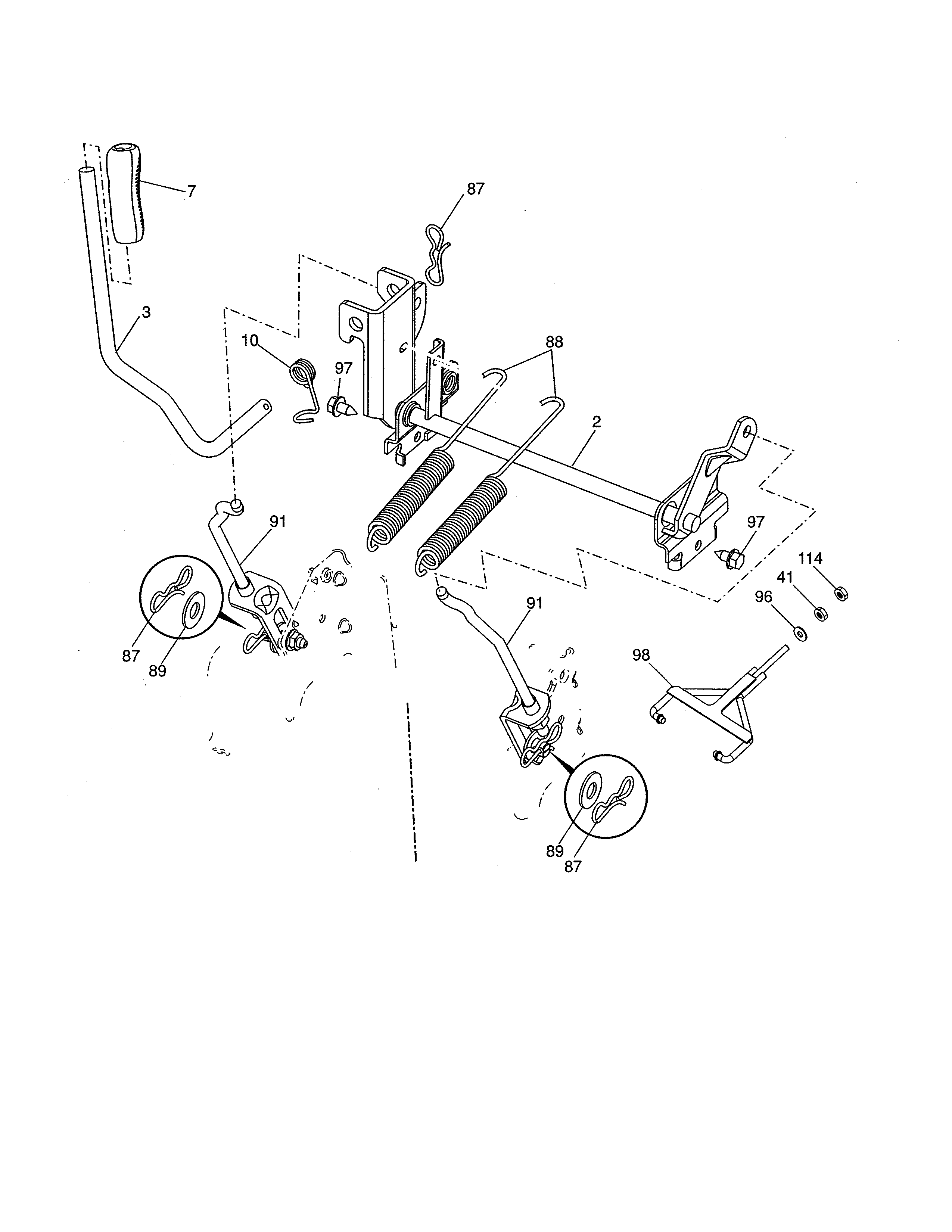 Husqvarna GTH52XLS-96045005700 mower lift diagram