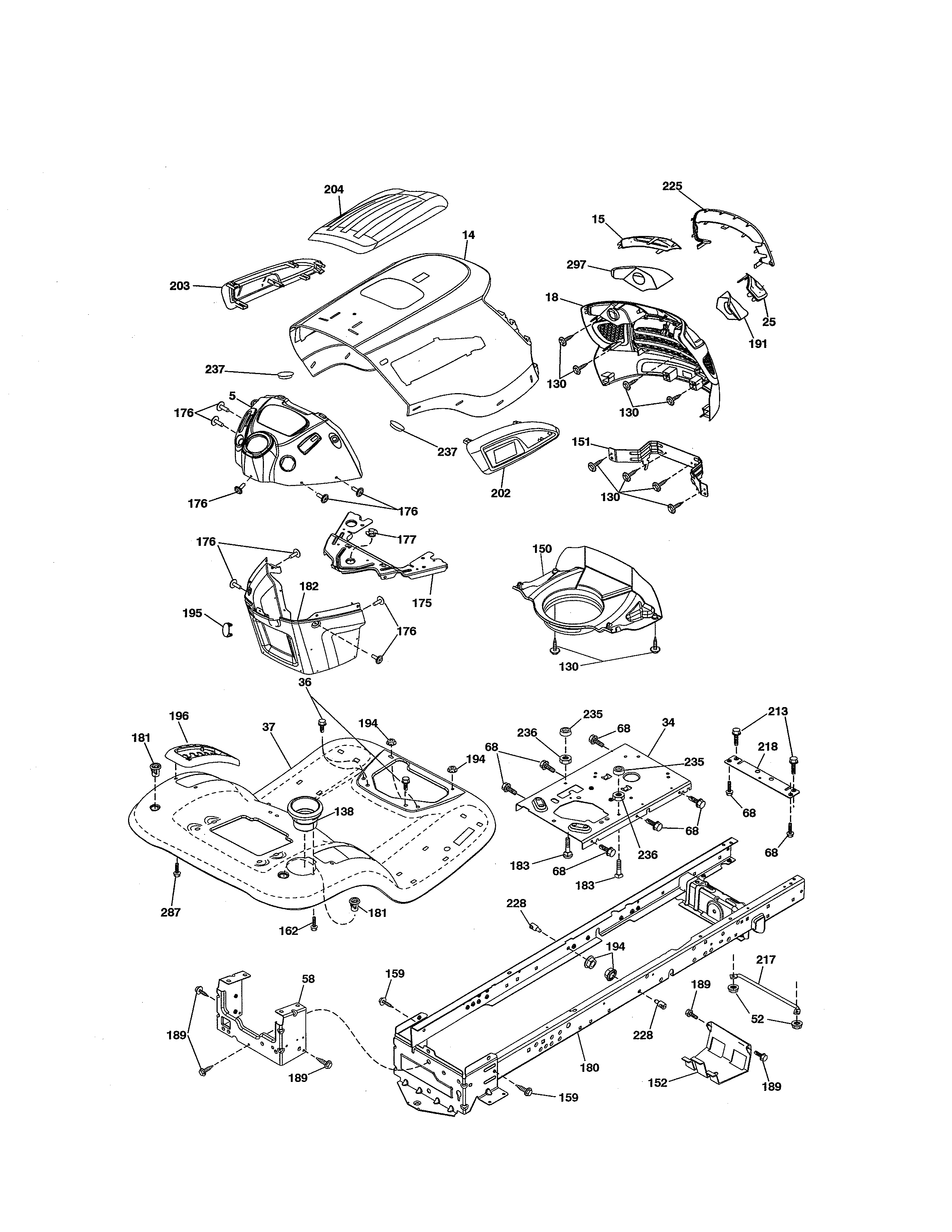 Poulan 96046007700 chassis diagram