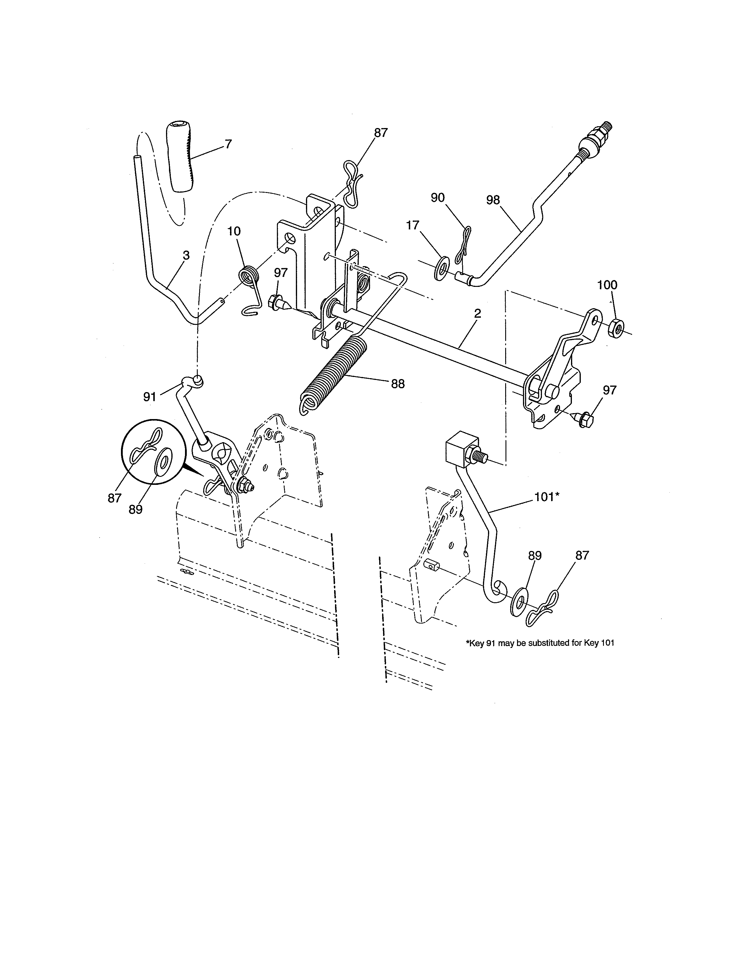 Poulan 96046007700 mower lift diagram