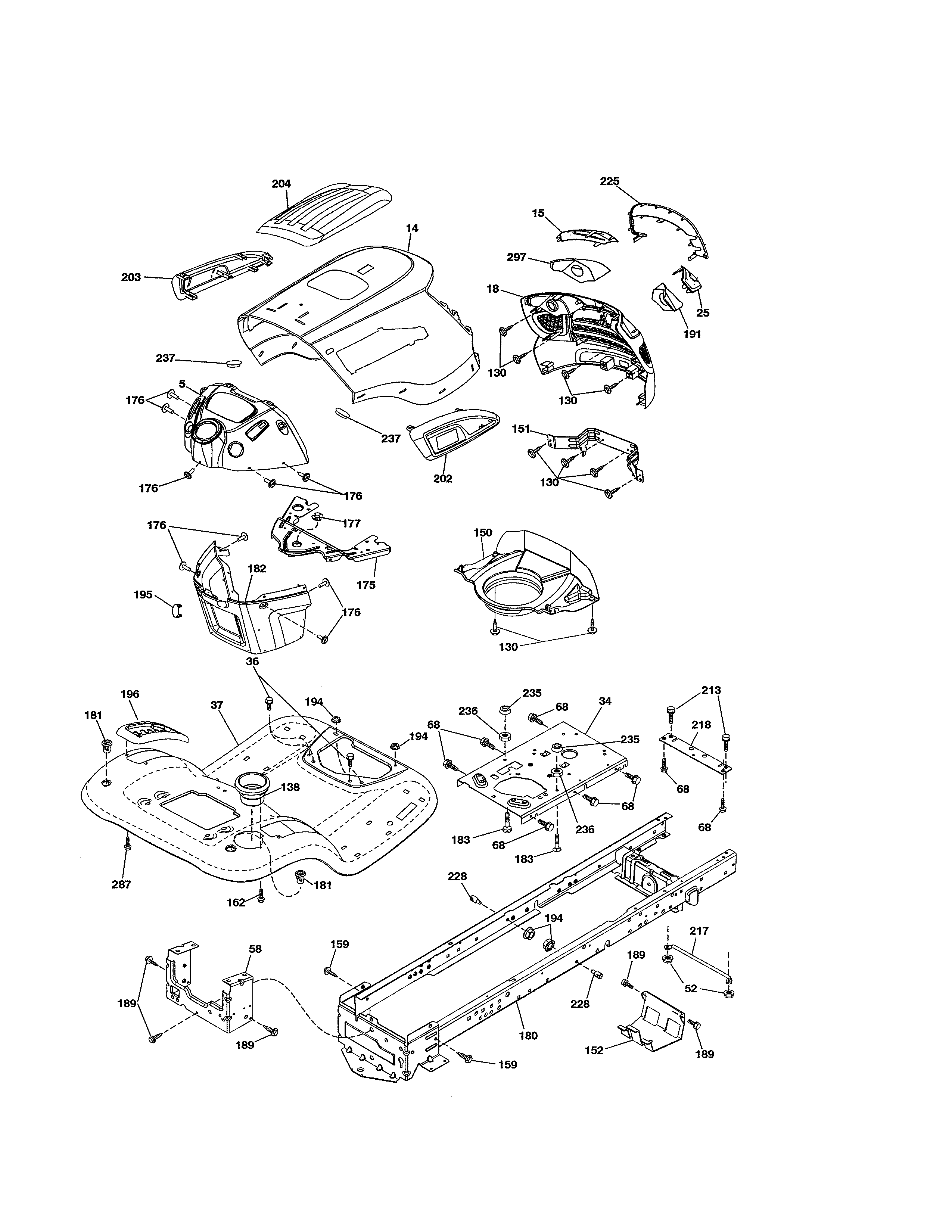 Poulan 96046007900 chassis diagram