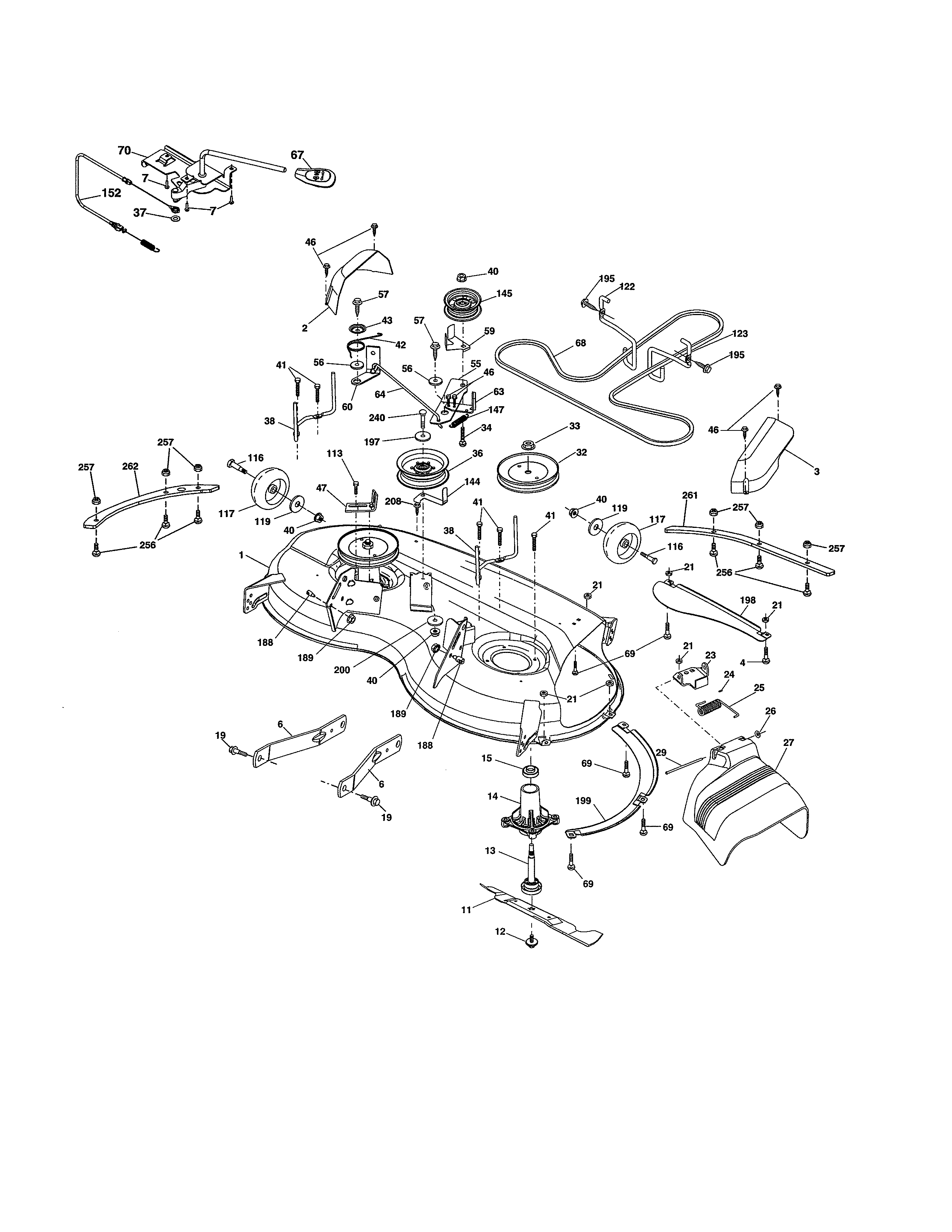 Poulan 96046007900 mower deck diagram