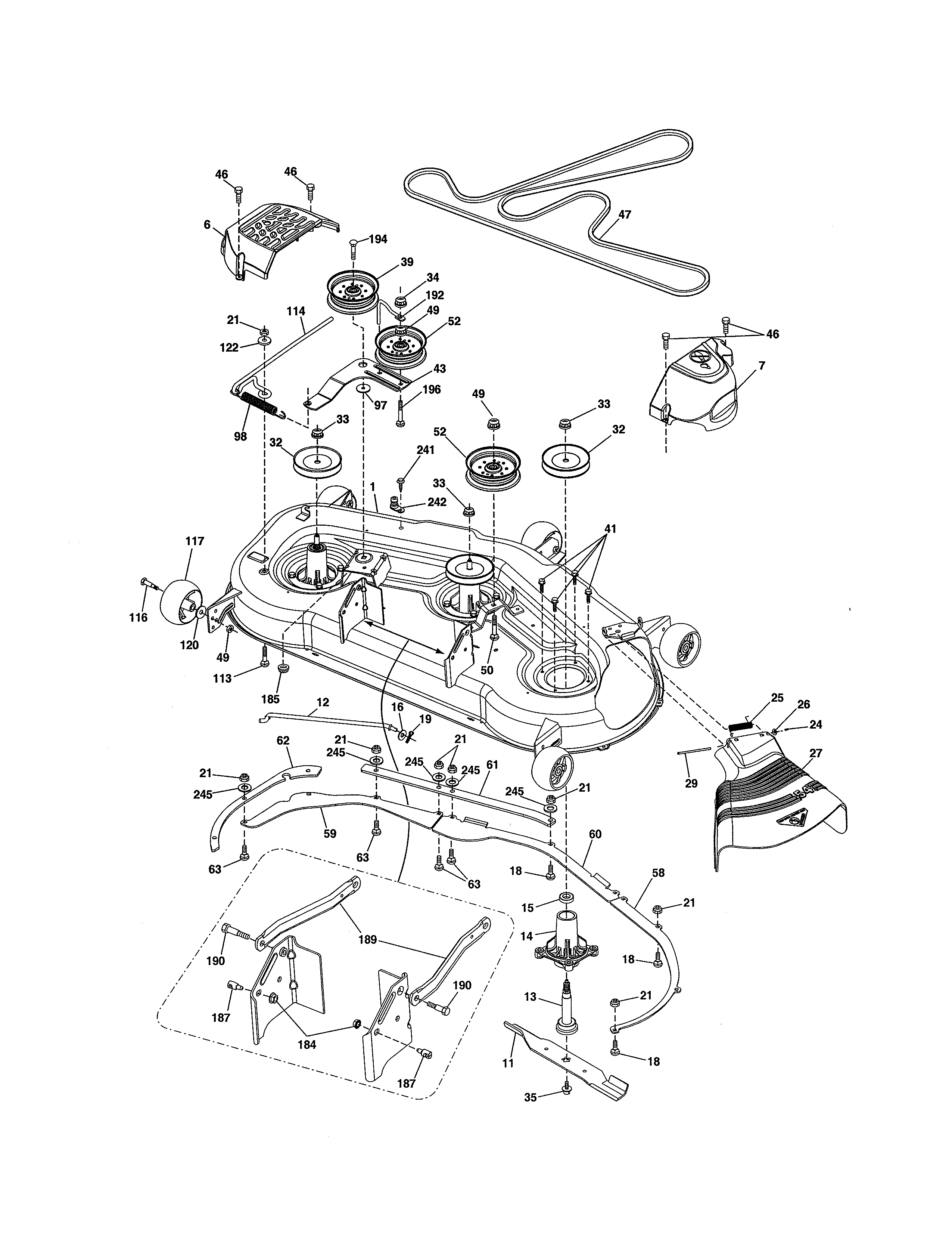 Husqvarna 96045004700 mower deck diagram
