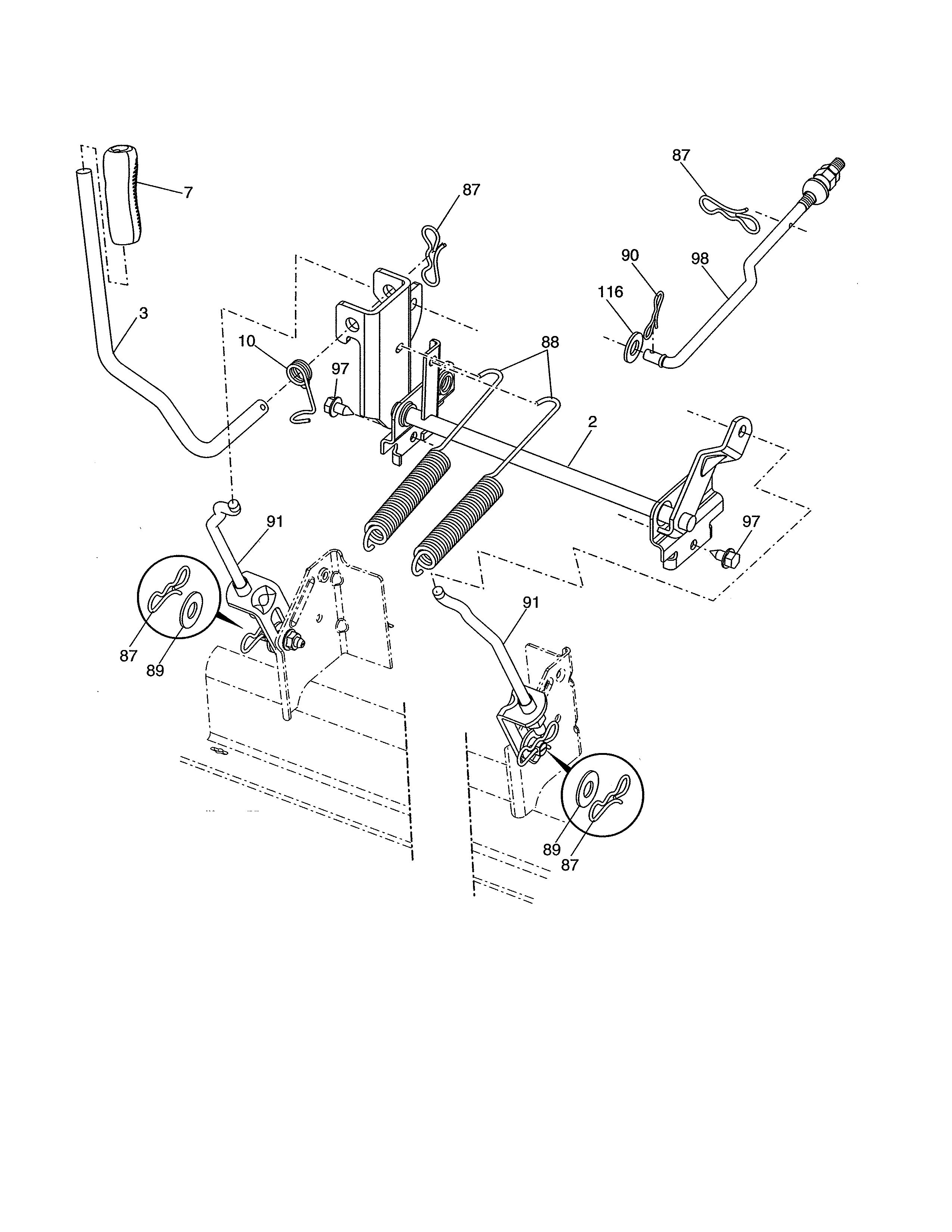 Husqvarna 96045004700 mower lift diagram
