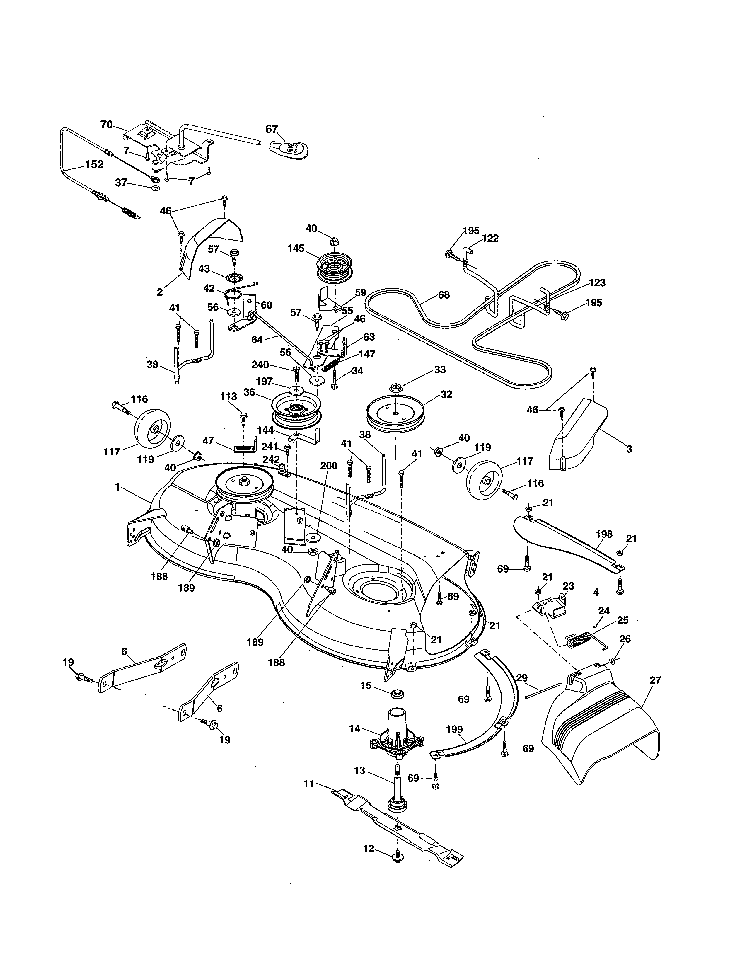 Husqvarna 96045005100 mower deck diagram