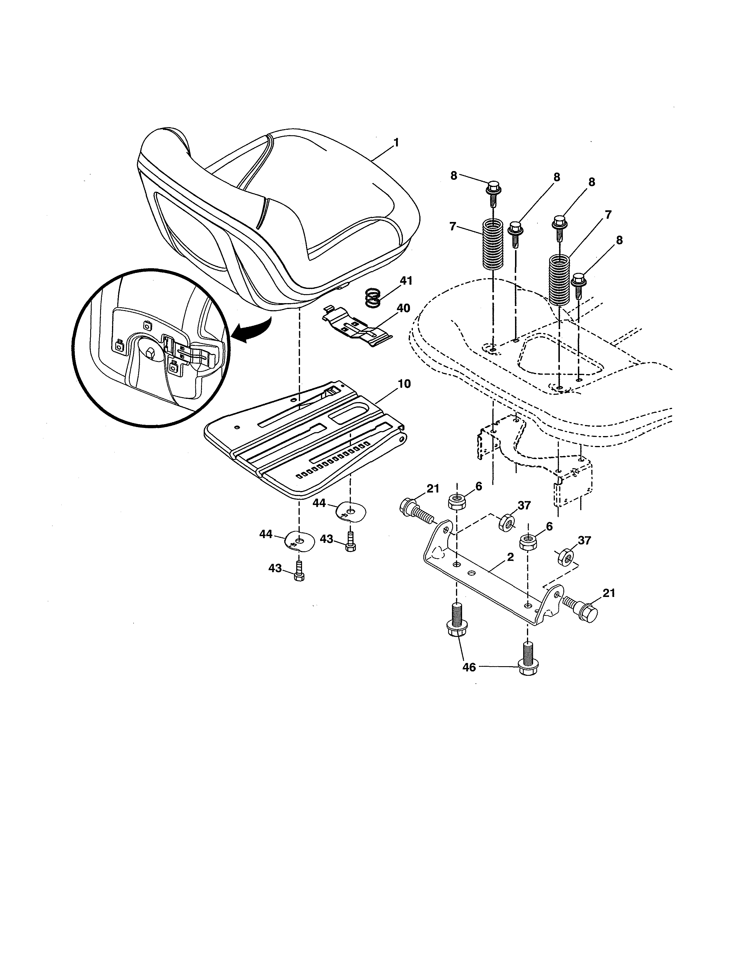Husqvarna 96045005100 seat diagram