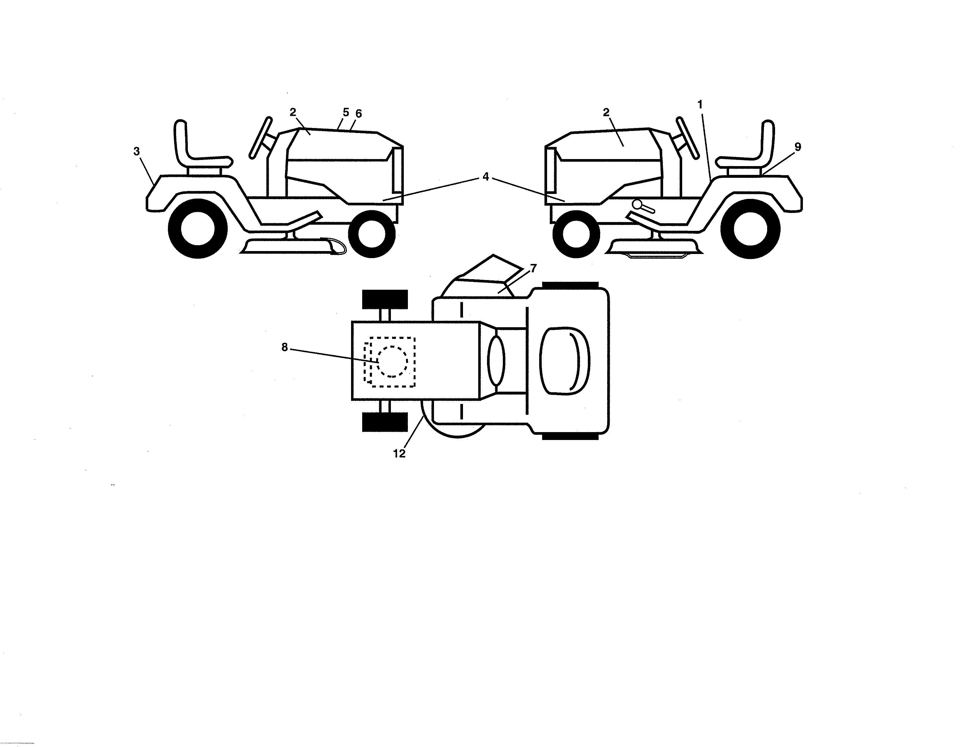 Husqvarna YTA18542-96045005500 decals diagram