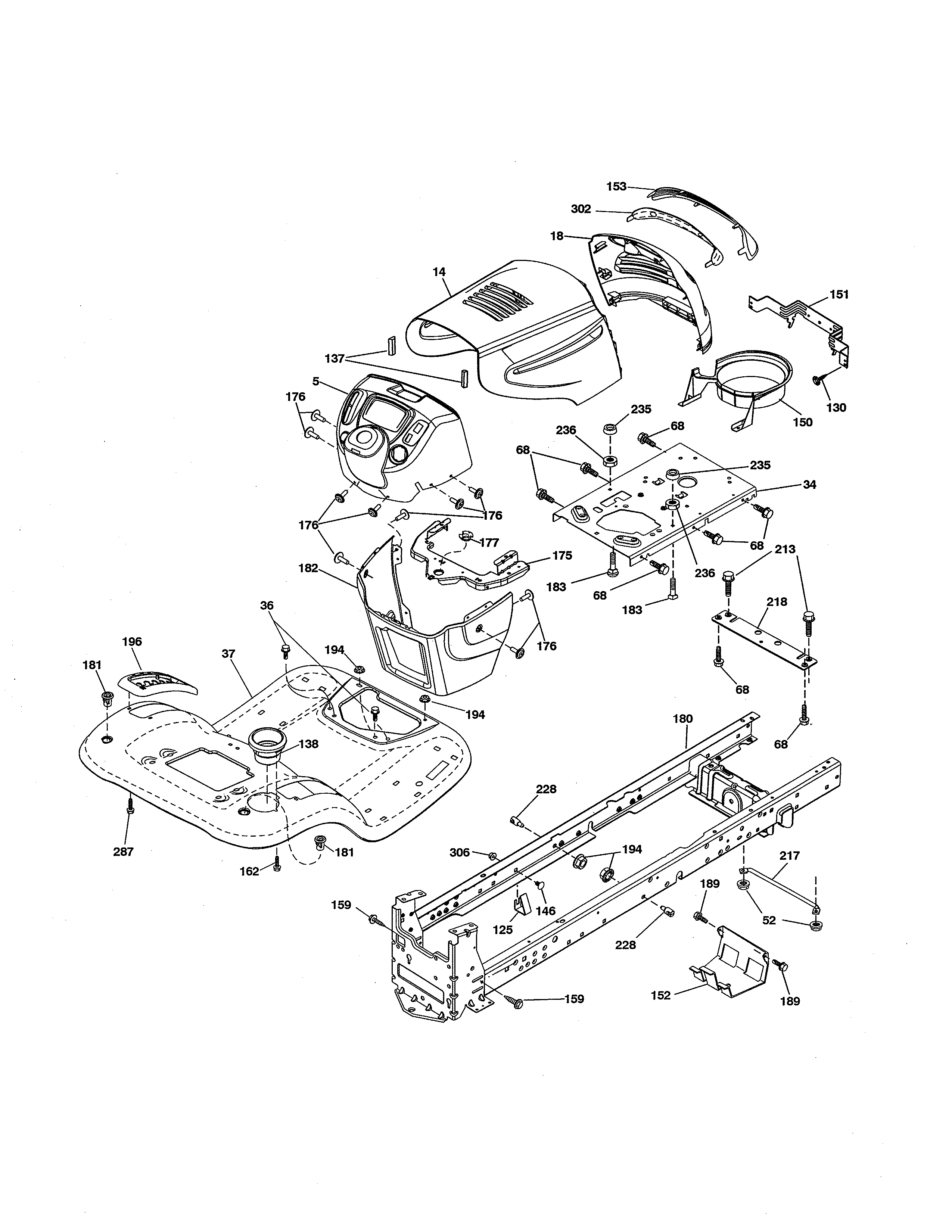 Poulan 96046007500 chassis diagram