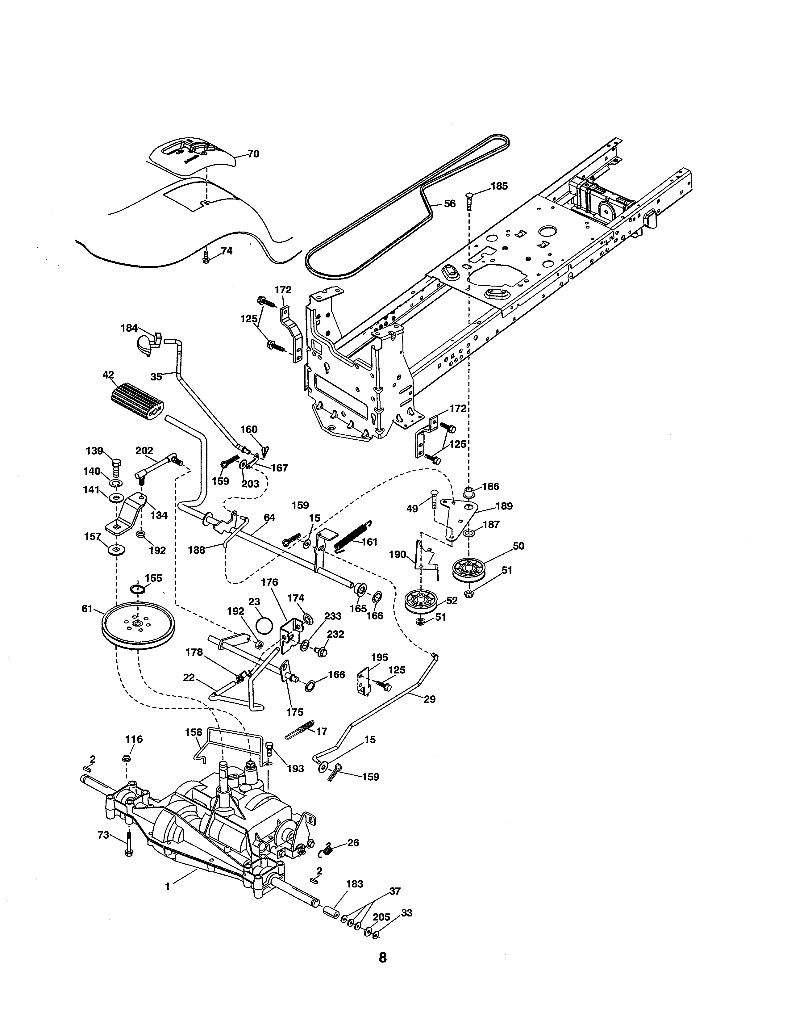 Poulan 96046007500 drive diagram