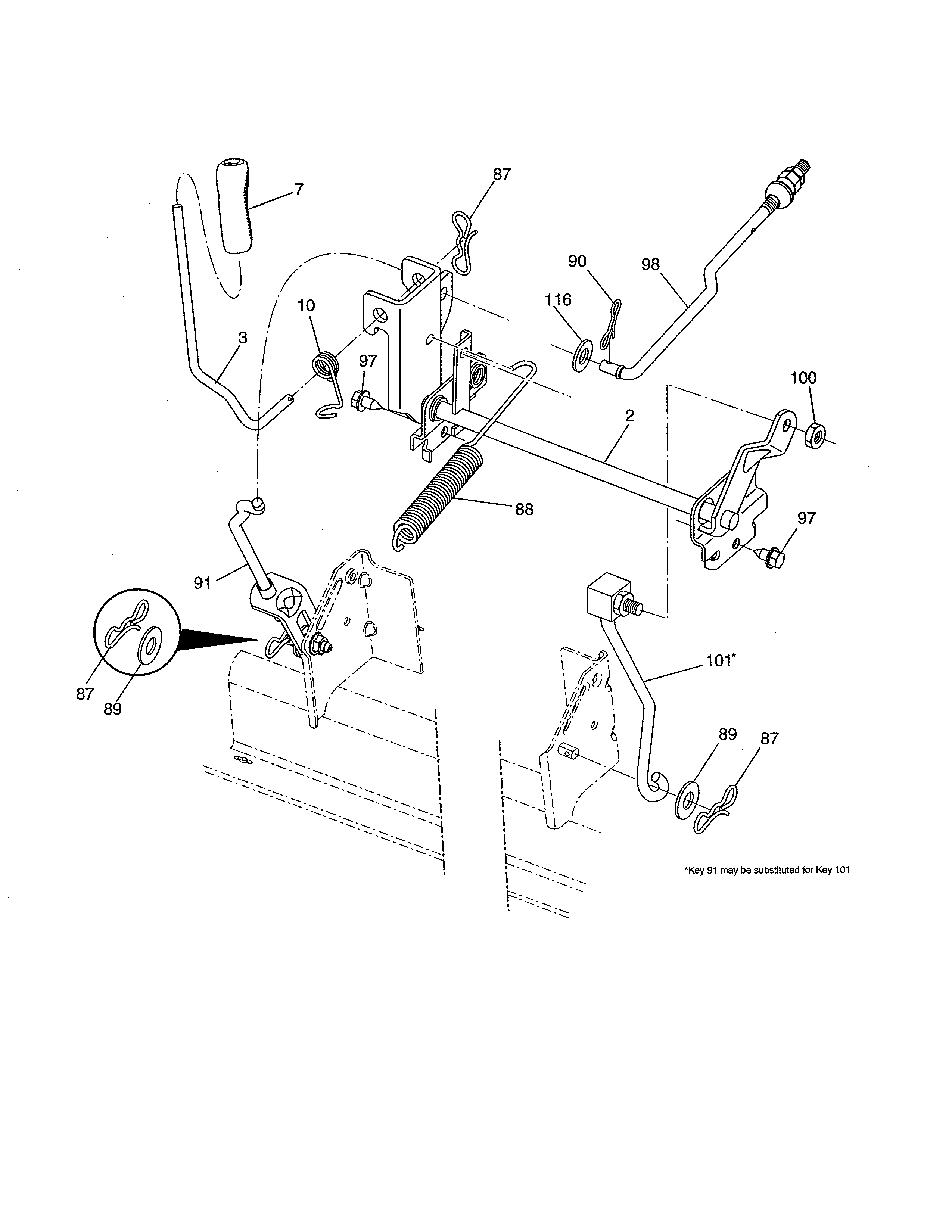 Poulan 96046007600 mower lift diagram