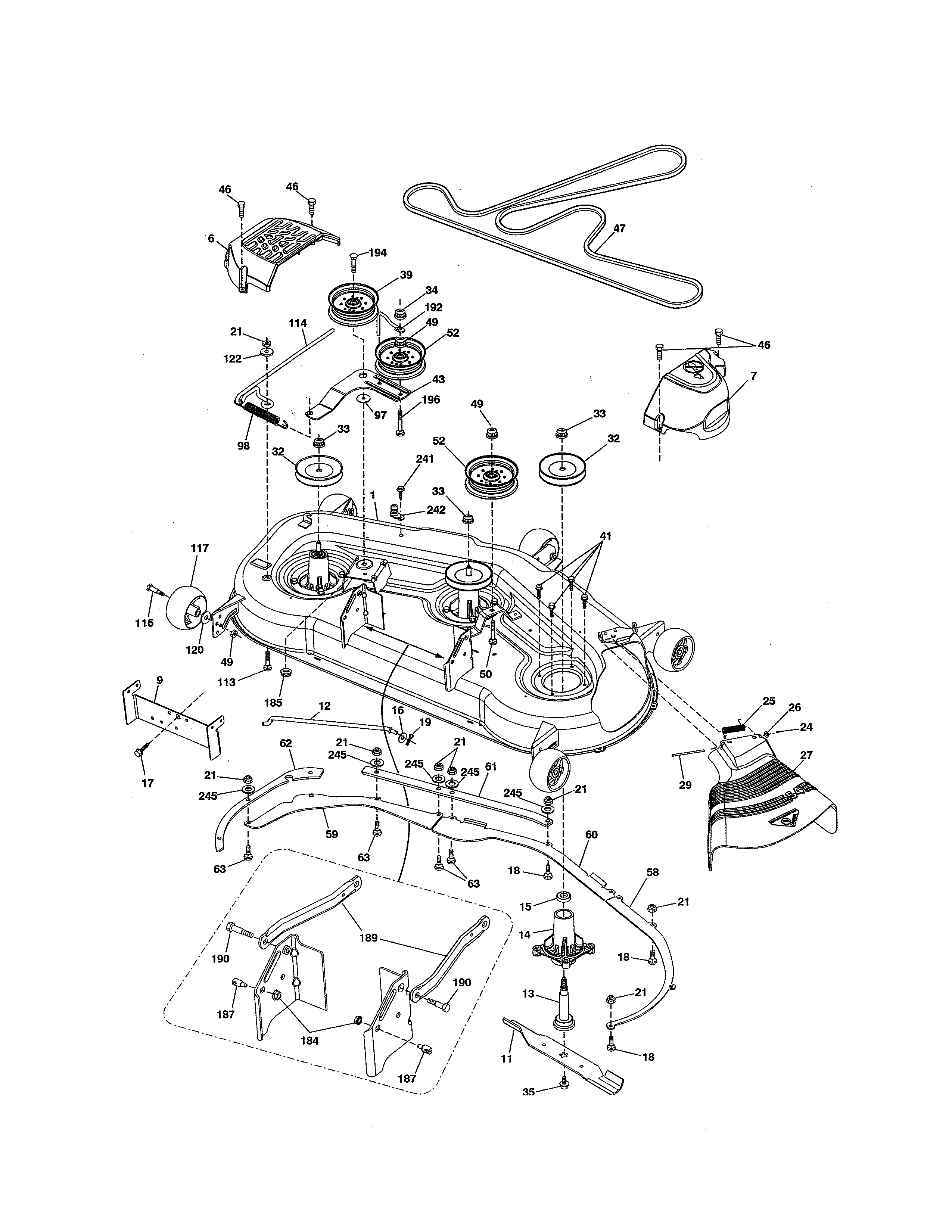Poulan 96046008000 mower deck diagram
