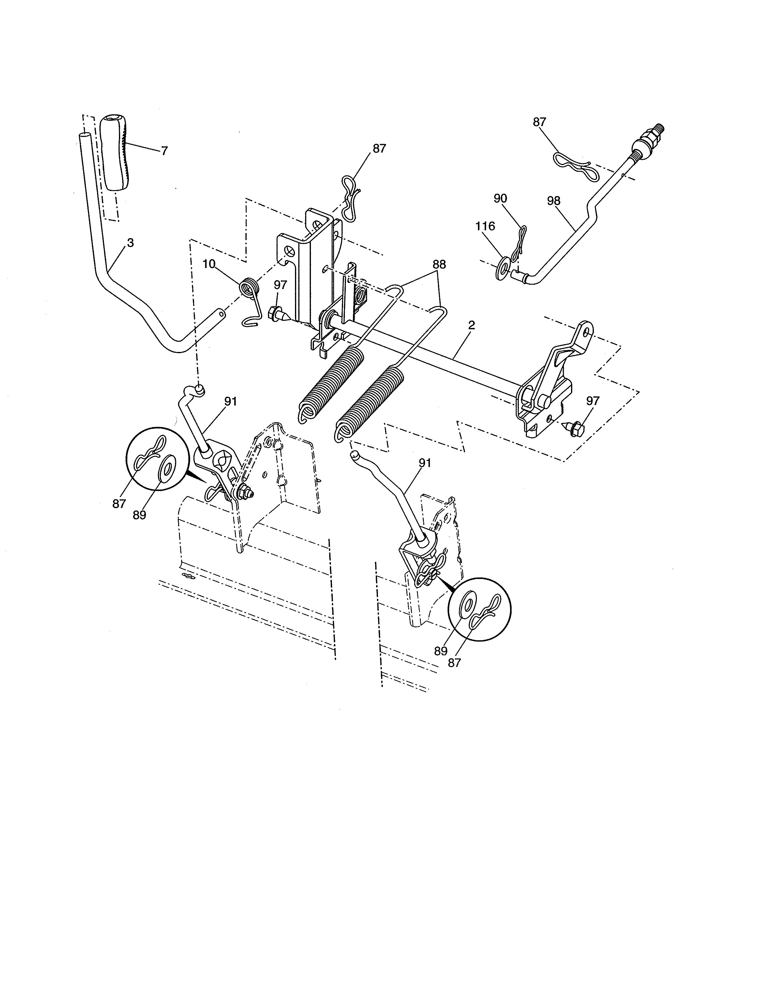 Poulan 96046008000 mower lift diagram