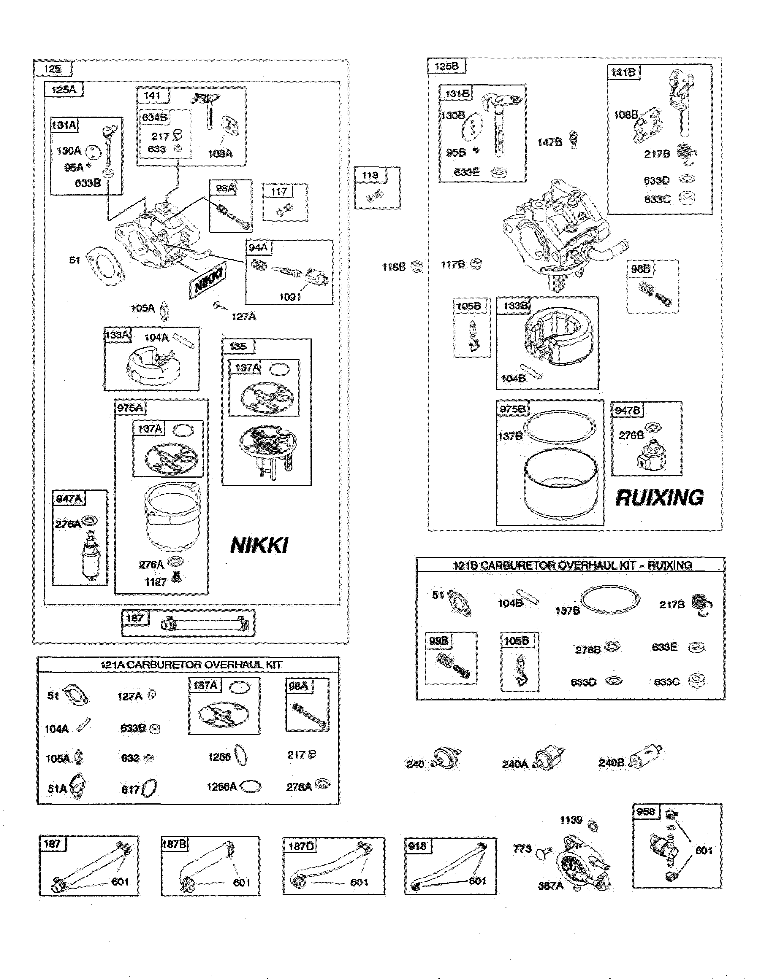 Husqvarna 96043017200 carburetor/overhaul kit diagram