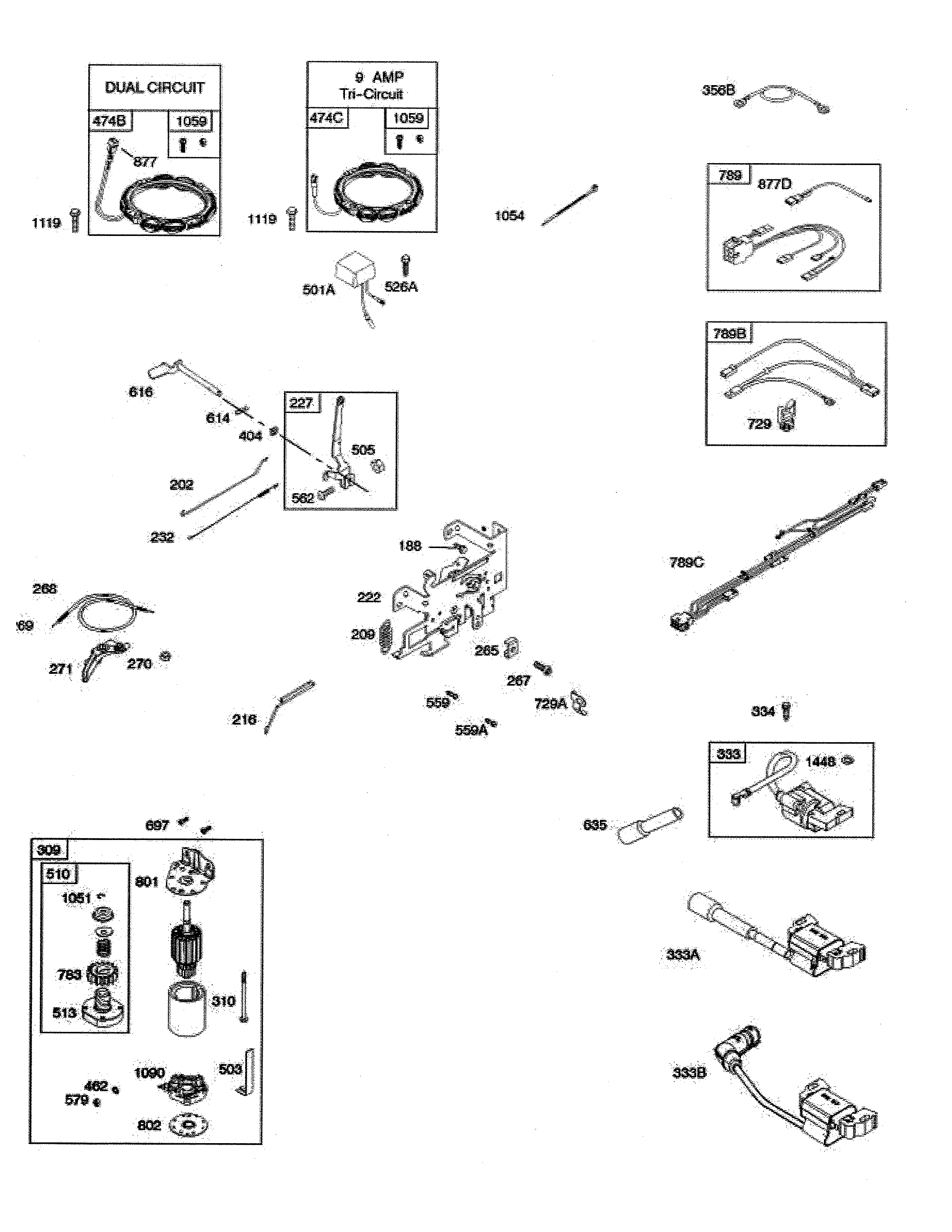 Poulan 96046007700 alternator/electric starter diagram