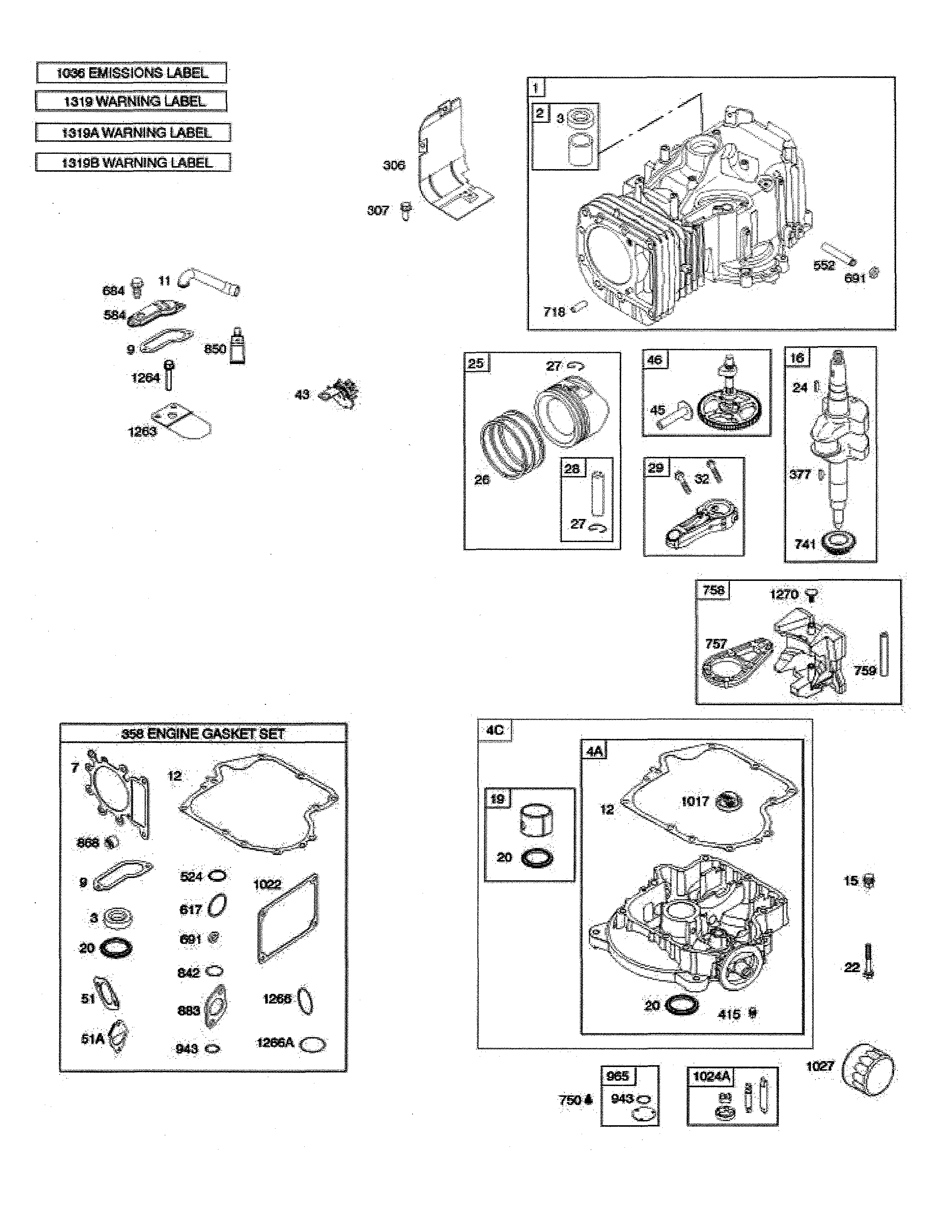 Poulan 96046007700 cylinder/crankshaft/sump diagram
