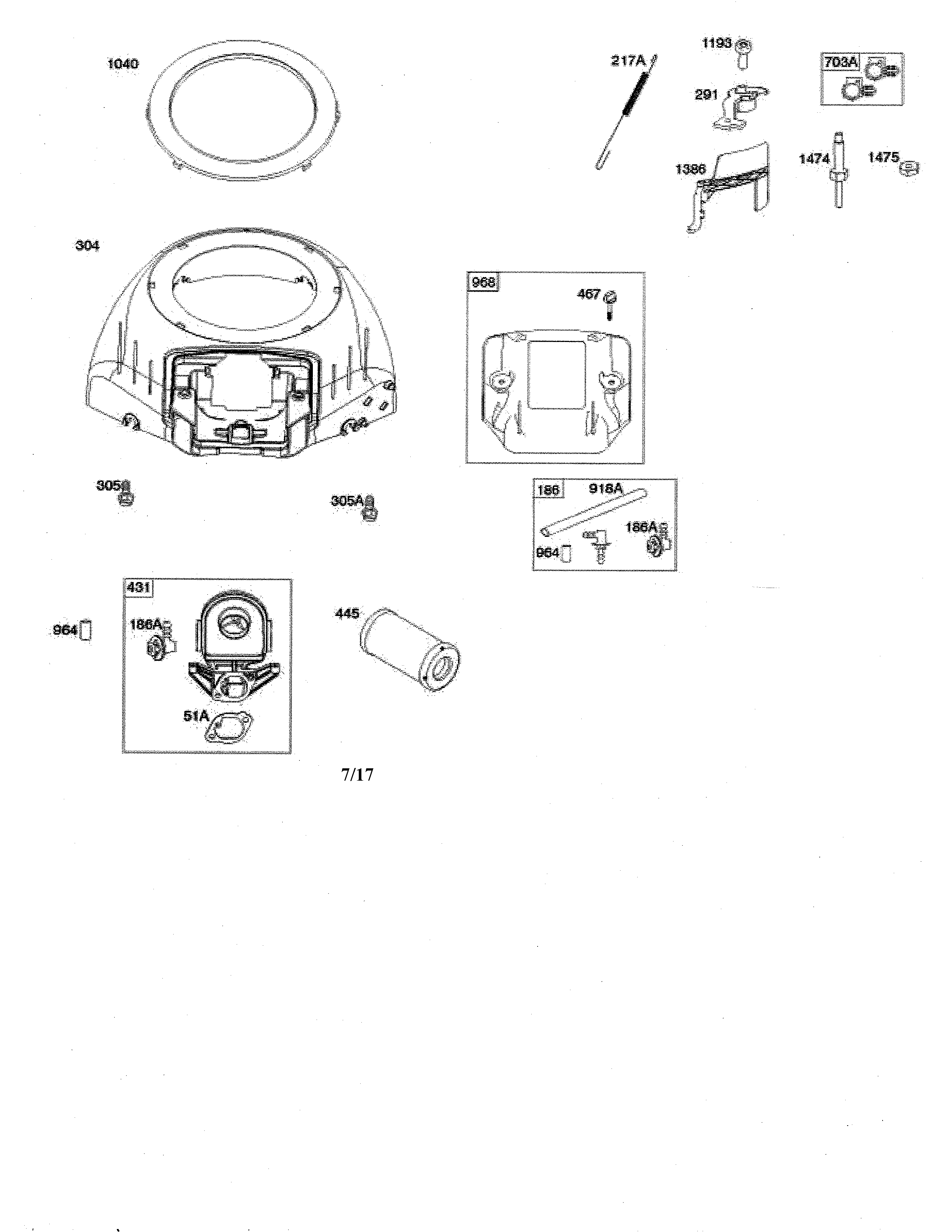 Husqvarna GTH52XLS-96045005700 blower housing/air cleaner diagram