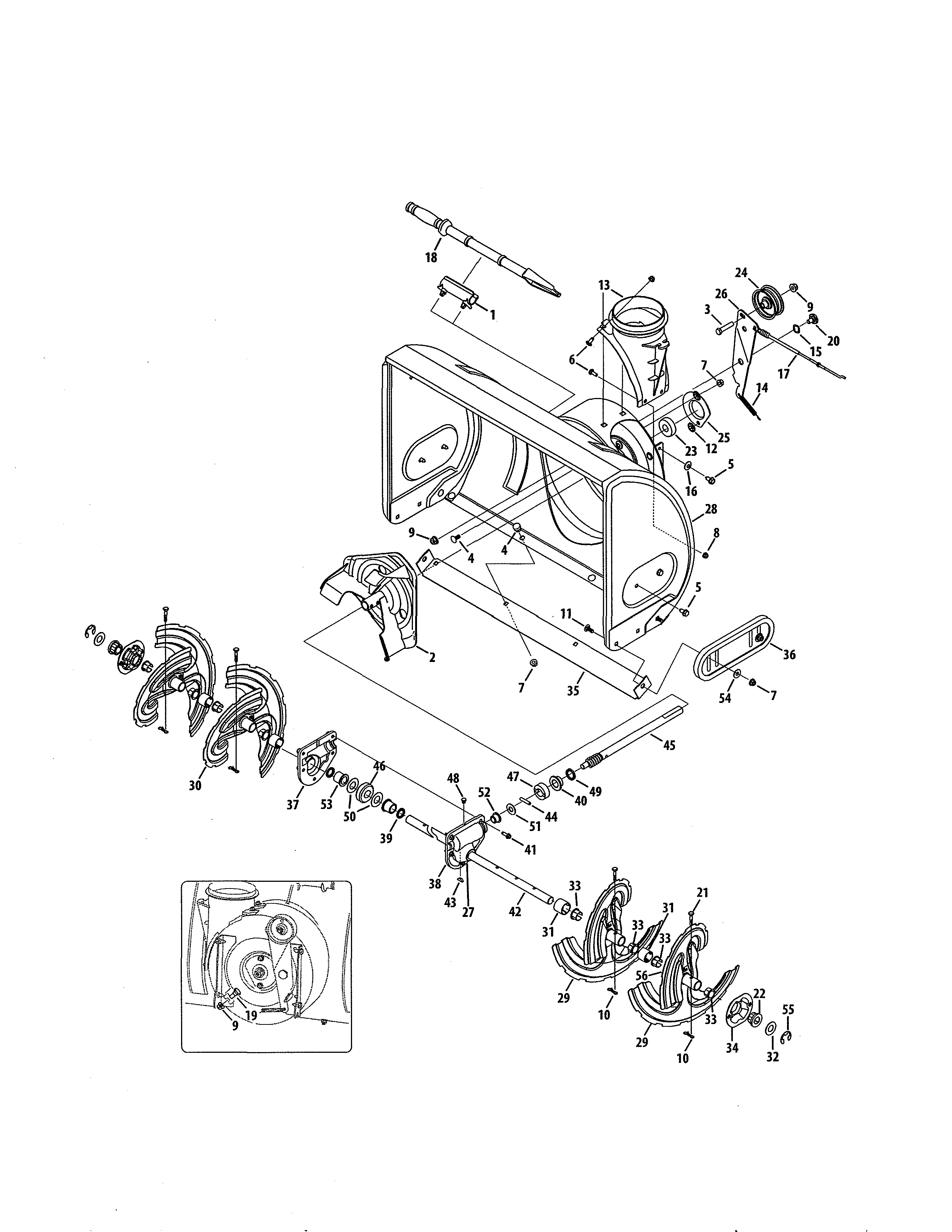 MTD 31AS5BHE799 auger & housing/impeller diagram