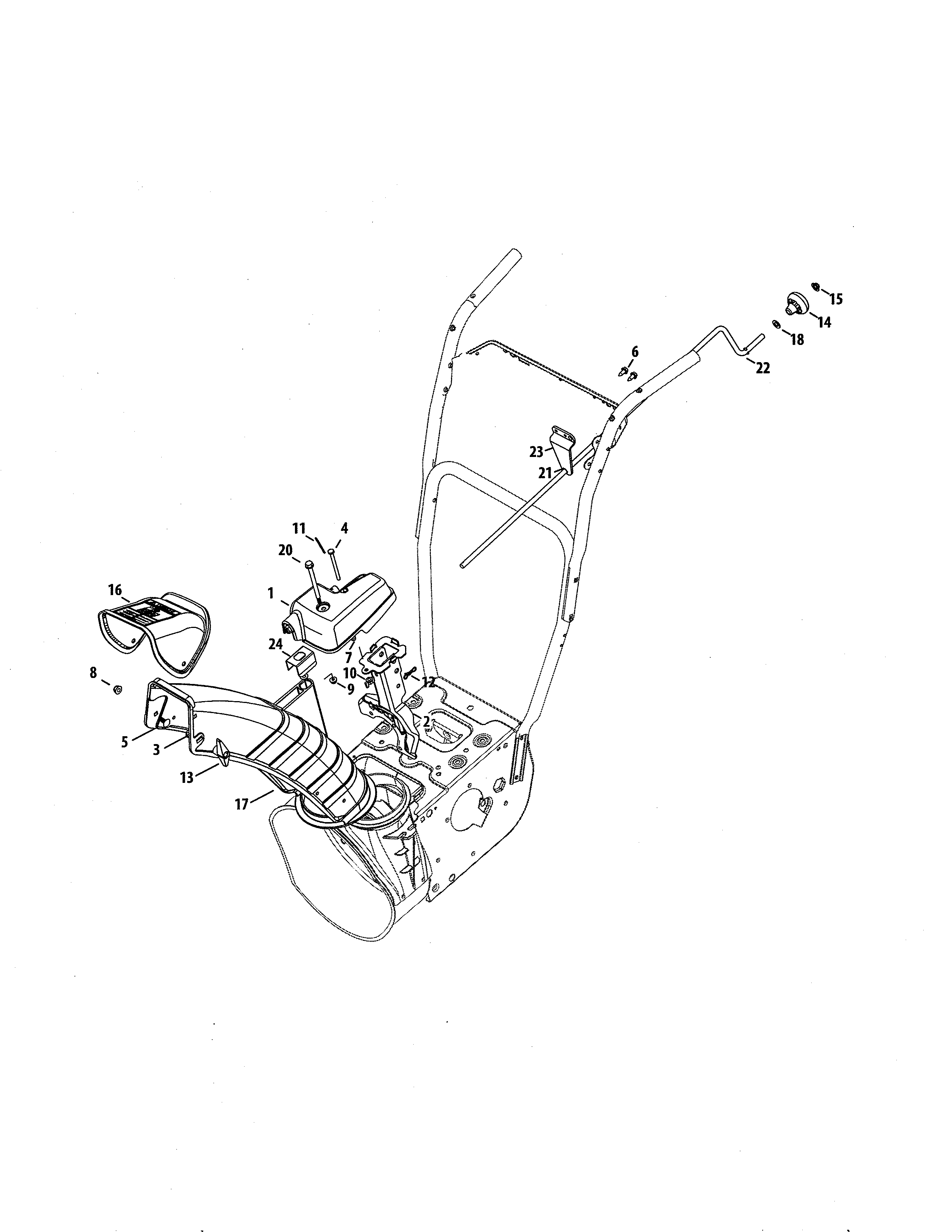 MTD 31AS5BHE799 upper & lower chute diagram