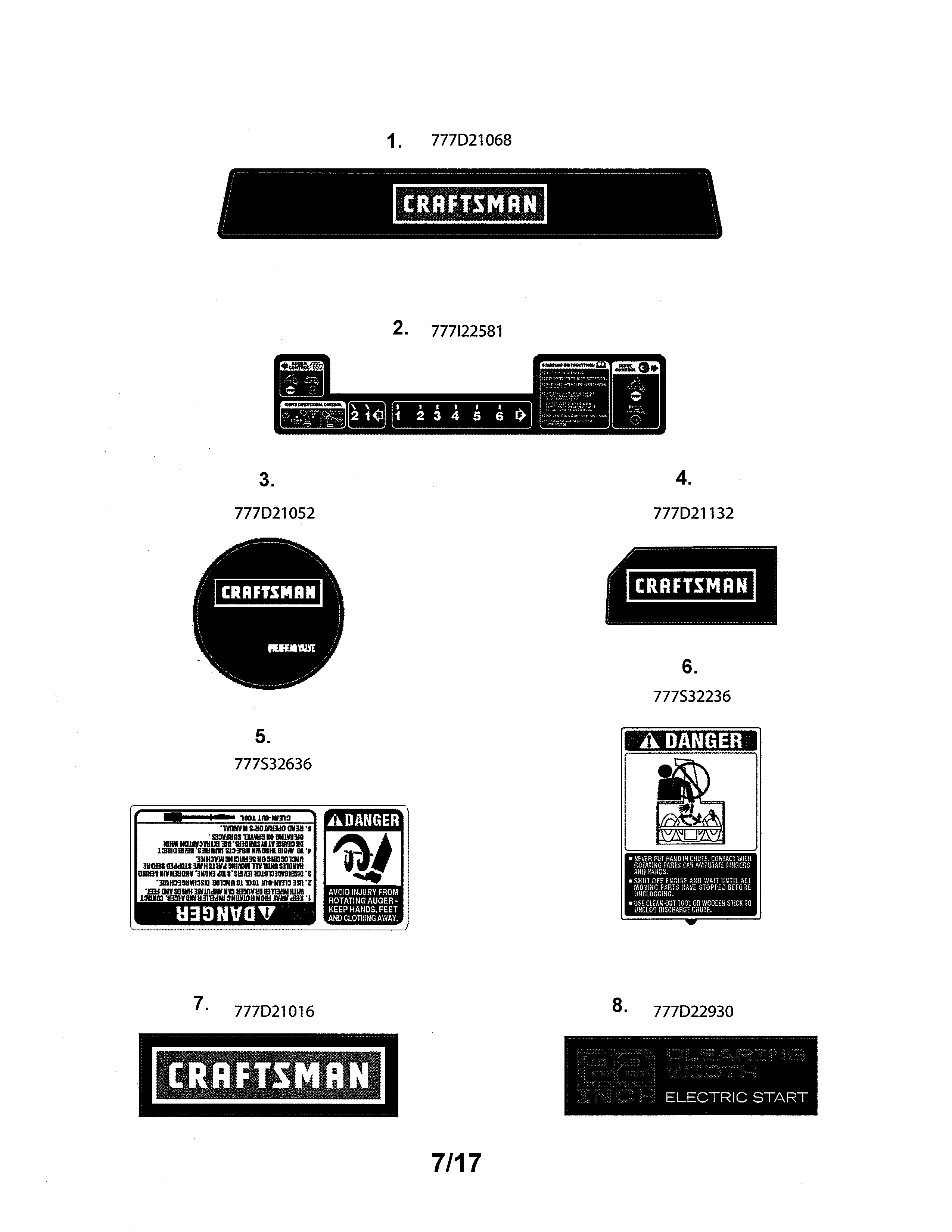 Craftsman 247884331 decals diagram