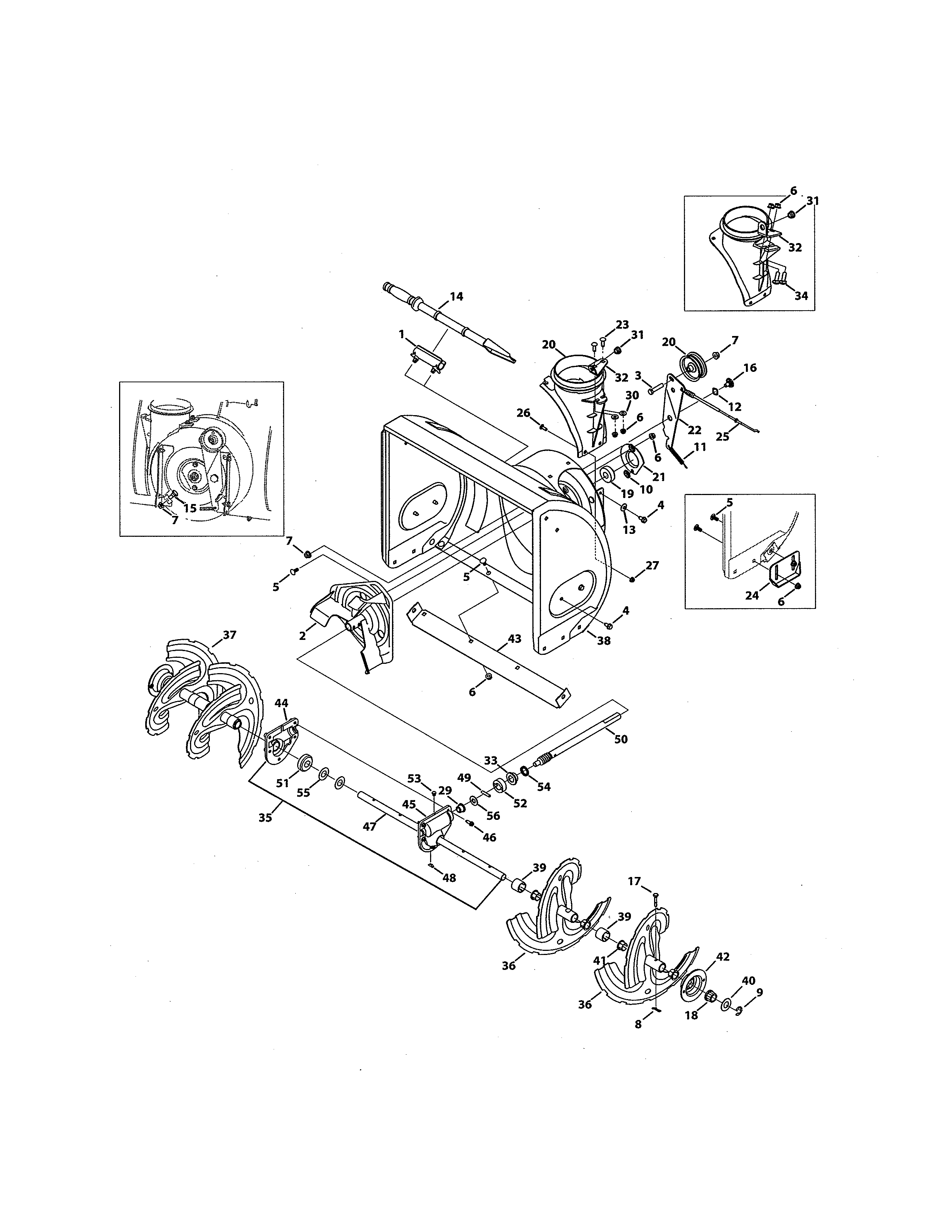 Craftsman 247884331 auger & housing/impeller diagram