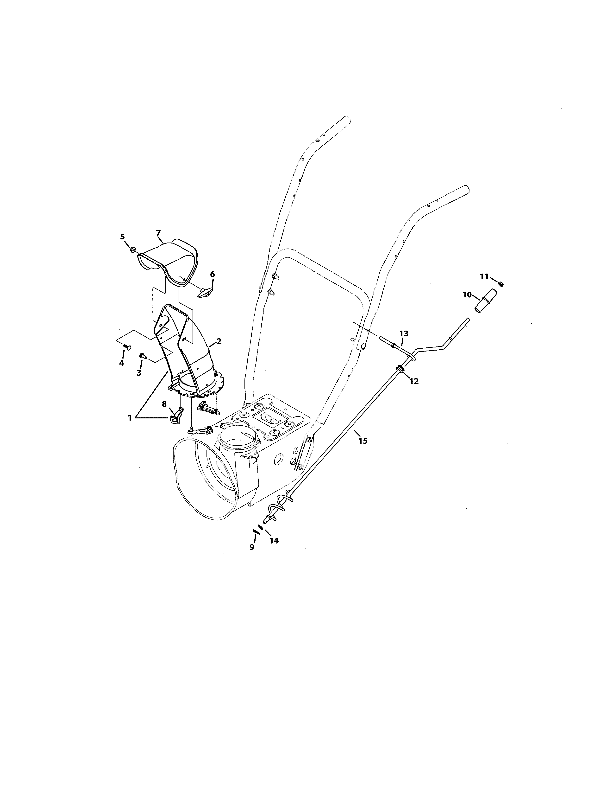 Craftsman 247884331 upper & lower chutes diagram
