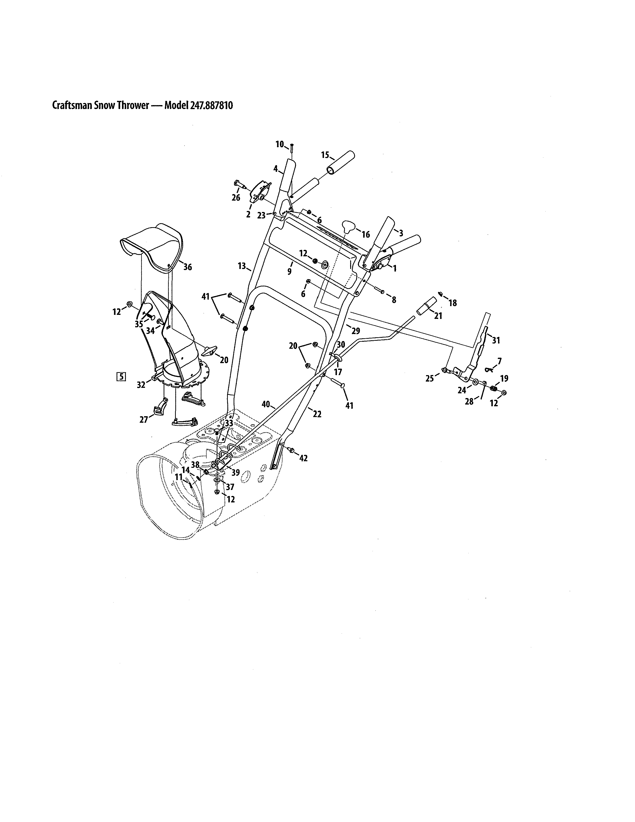MTD 31S6BEE799 lower & upper chute diagram